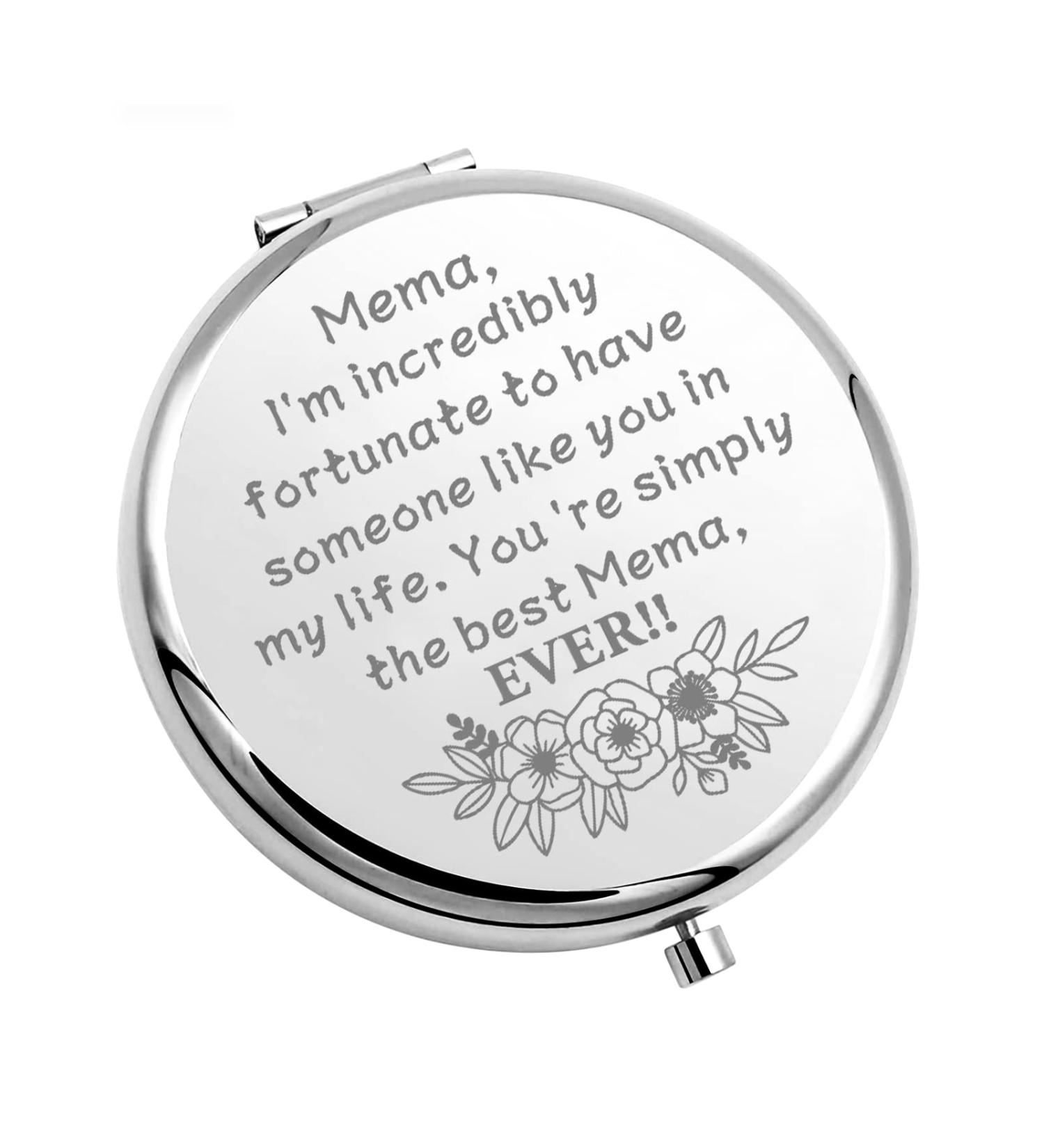 CHOORO Mema Gift for Mother's Day: Compact Makeup Mirror for Grandmother, from Granddaughter - Appreciation Gift (Best Mema-M) - Buy Online on GoSupps.com