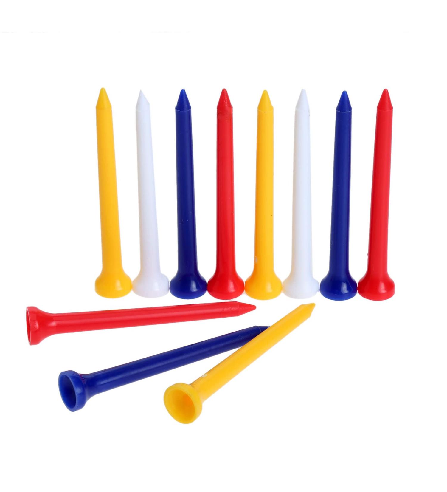 MUXSAM Professional Golf Tees Pack of 100 - 2-3/4 inch Random Color - Reduce Side Spin and Friction - Golfing Tees Bulk - Buy Online on GoSupps.com