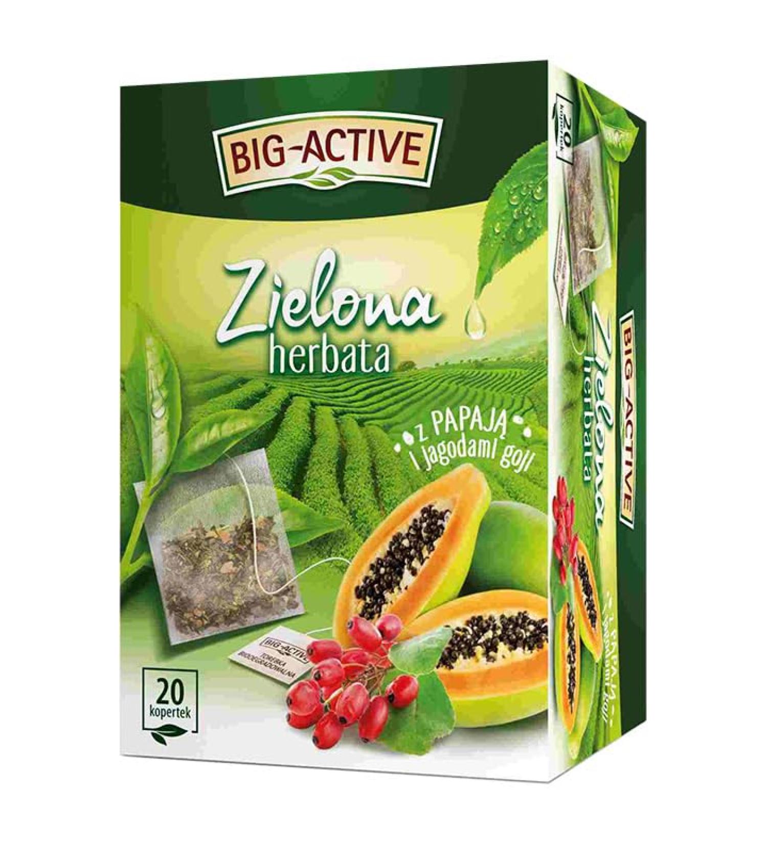 ZIELONA Z PAPAJ I JAGODAMI GOJI Herbata Owocowa Naturalna Polska Herbapol