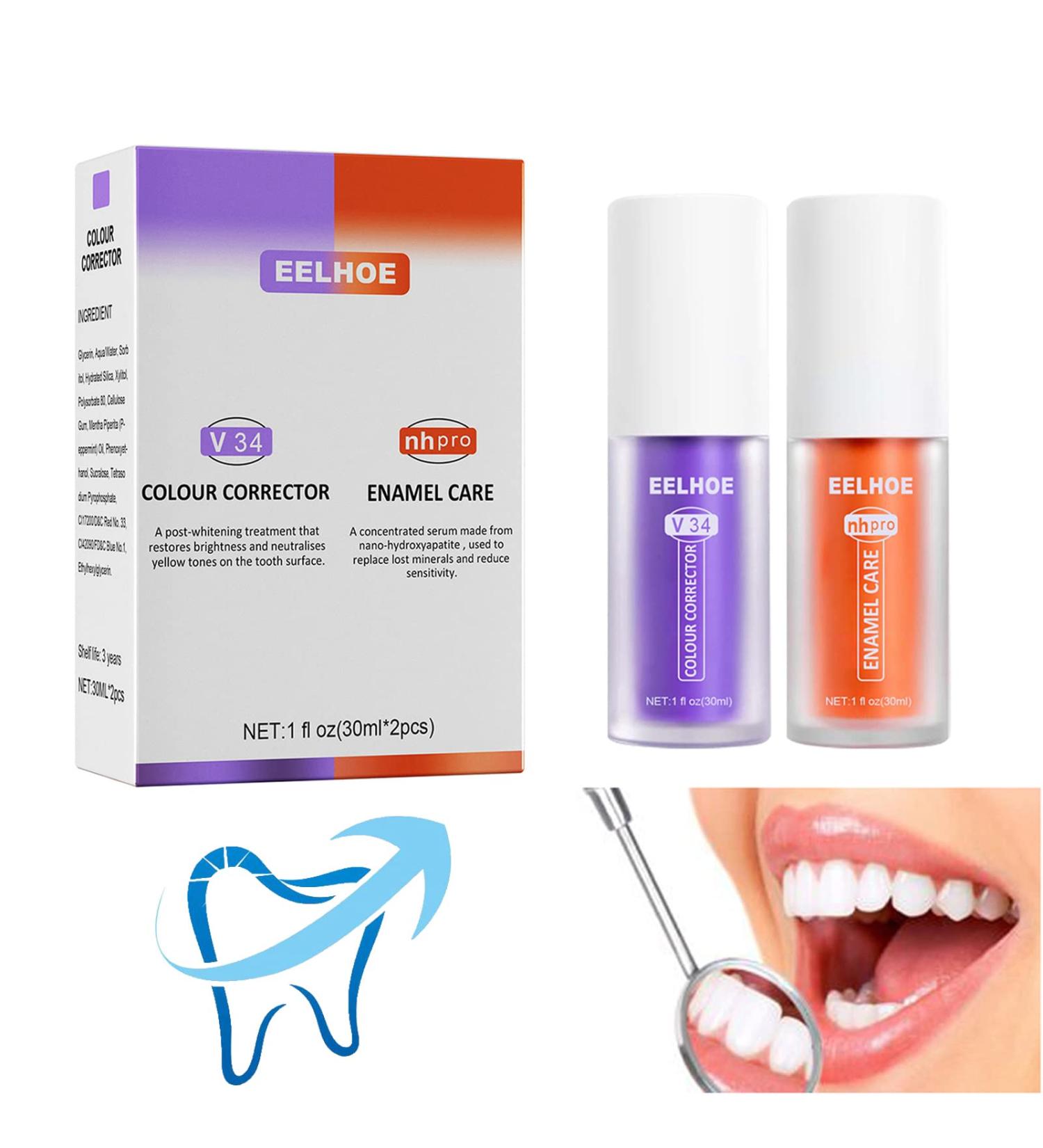Toothpaste Color Correcting Toothpaste Whitening Toothpaste for Densified Teeth Oral Cleaning Toothpastes for Teeth Whitening Teeth Repair (2Pcs) - Buy Online on GoSupps.com