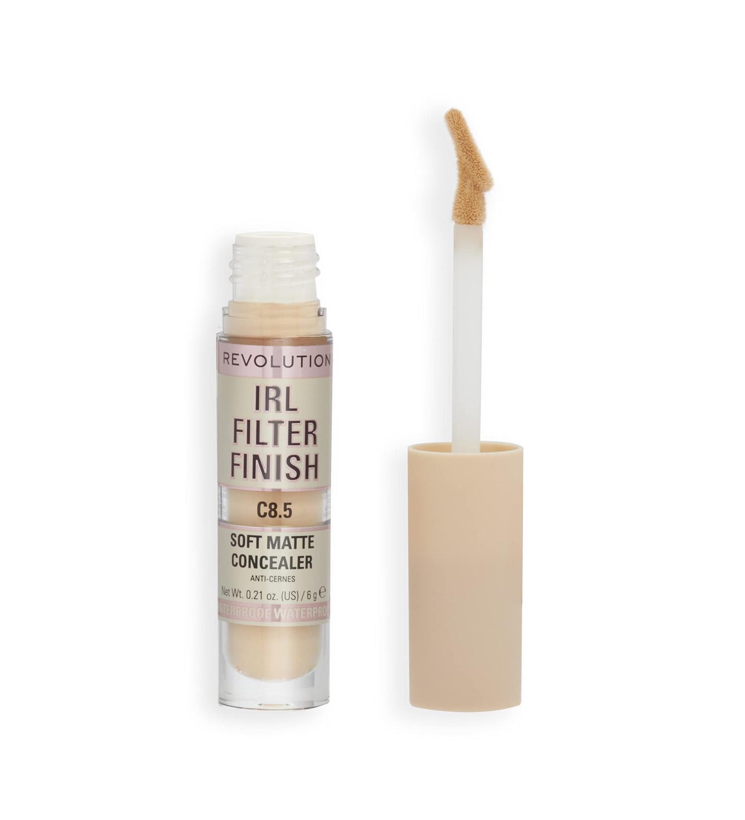 Makeup Revolution IRL Filter Finish Concealer Medium to Full Coverage Matte Finish C8.5 - 6g (Pack of 1) - Buy Online on GoSupps.com