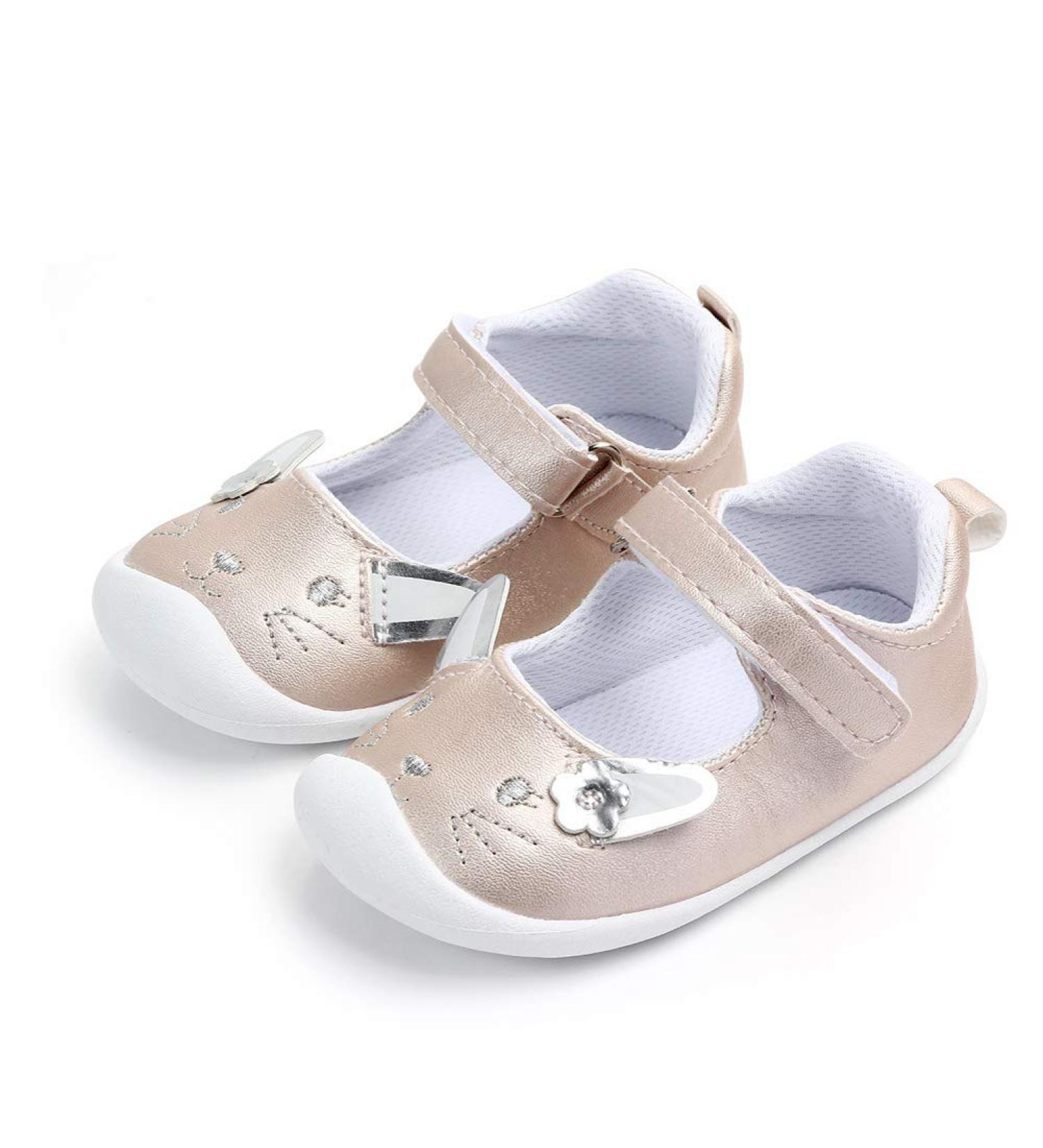 LACOFIA Baby Girls Mary Jane Flats - Infant Anti-Slip First Walking Shoes | Size 5.5 UK Child B Gold - Buy Online on GoSupps.com