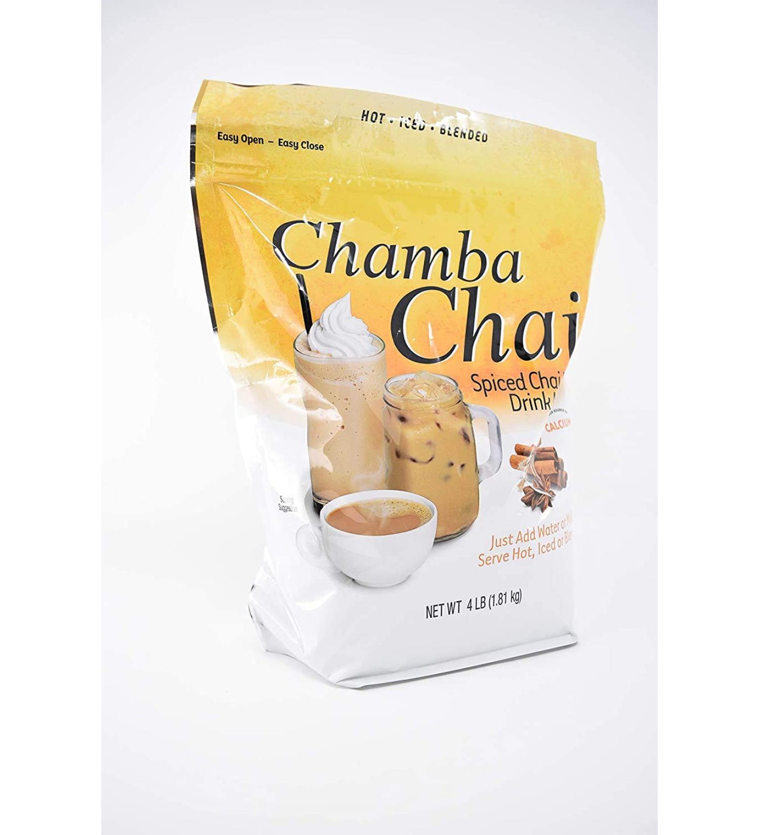 Chamba Chai Spiced Chai Latte Drink Mix - 4lb Resealable Bag - Buy Online on GoSupps.com