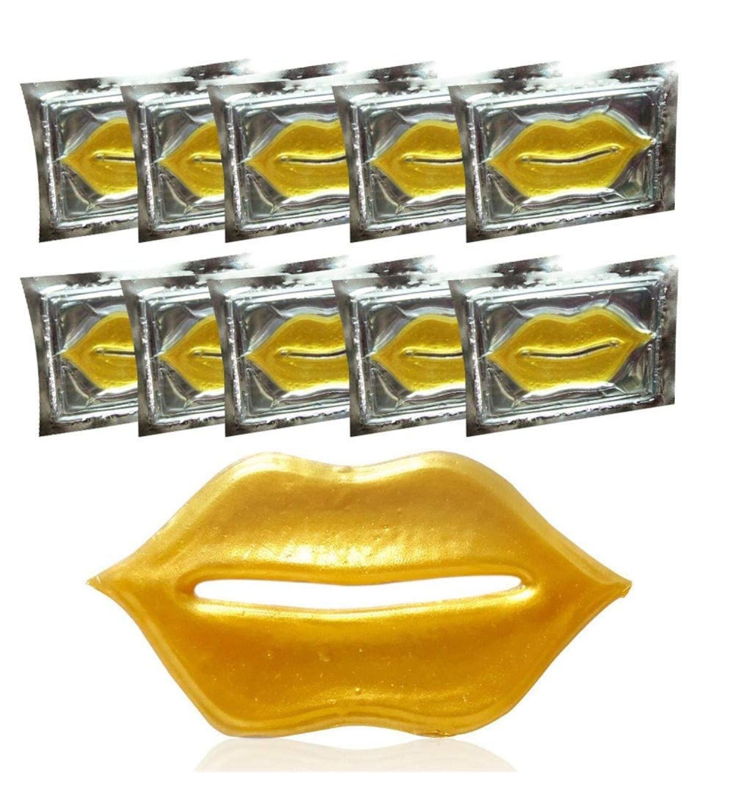 VERONNI 24K Gold Lip Mask - Hydrating Lip Plumper with 30 Patches for Smoother, Firmer Lips - Moisturizing and Nourishing Formula to Minimize Fine Lines - Buy Online on GoSupps.com