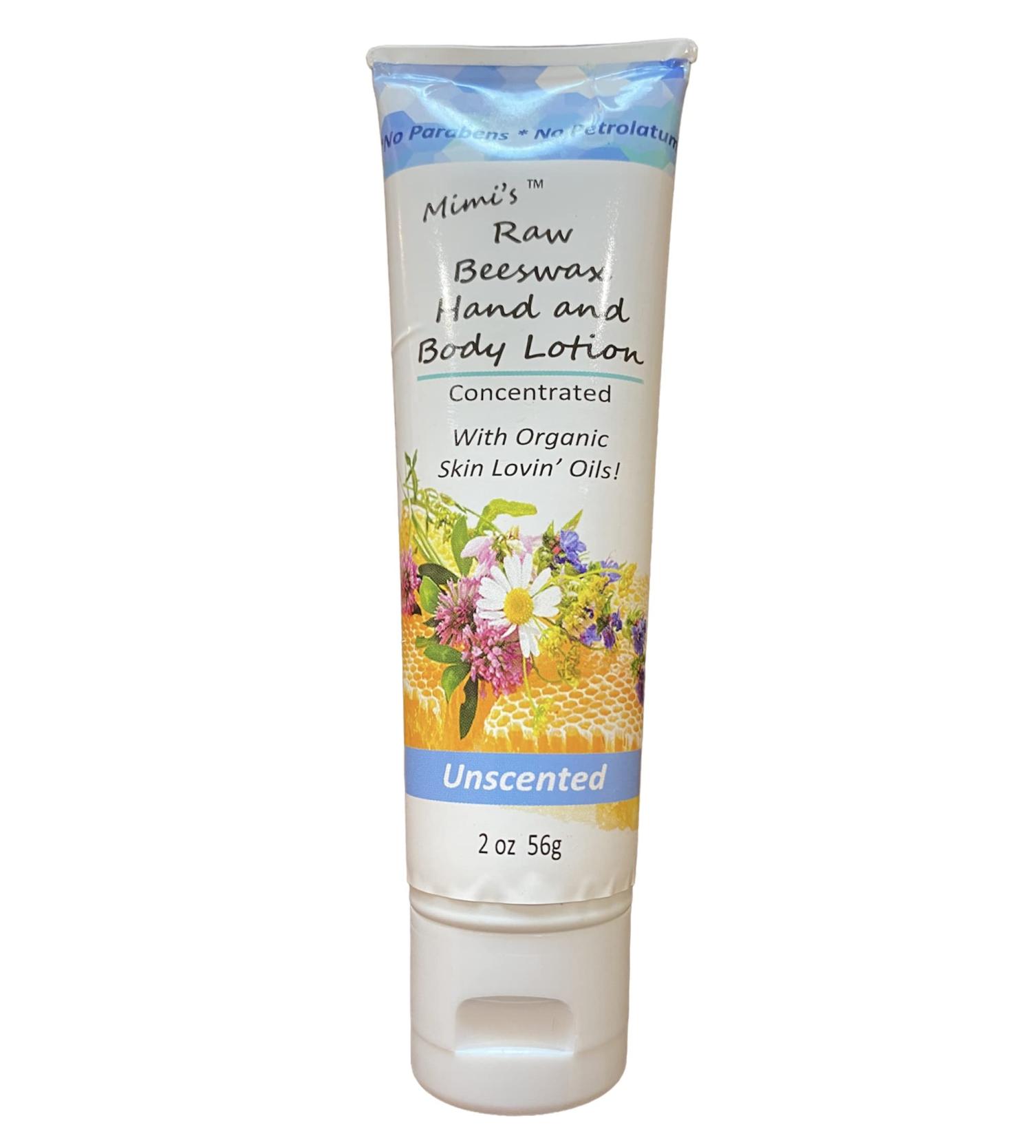 Mimi's Raw Beeswax Body Lotion 2 OZ Tube (Unscented)