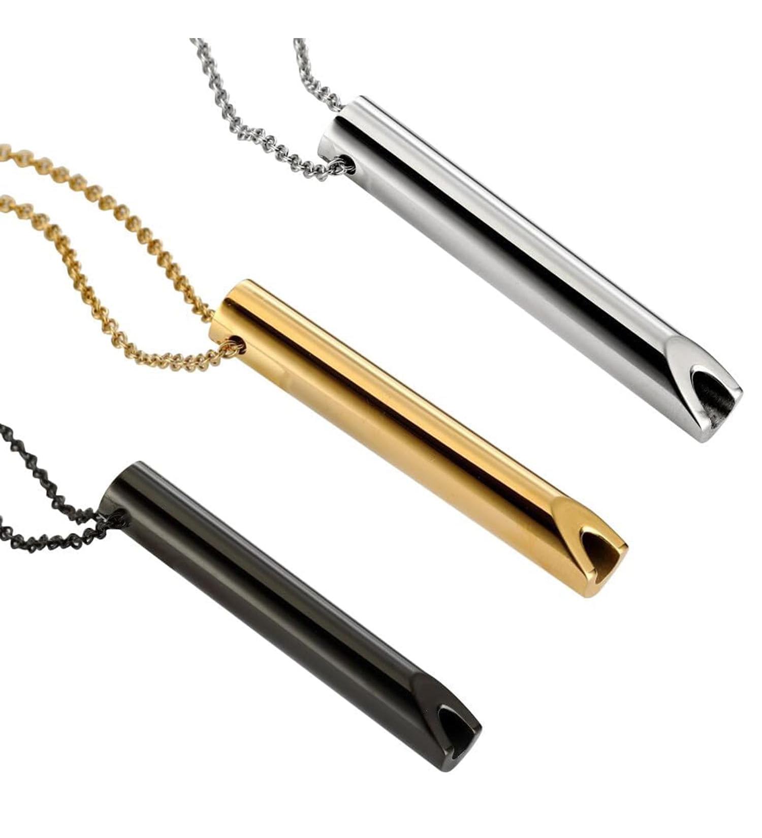 Sylbx 3-Piece Stainless Steel Breath Chain Necklace for Meditation & Stress Relief - Deep Breathing Exercise Tool - Buy Online on GoSupps.com