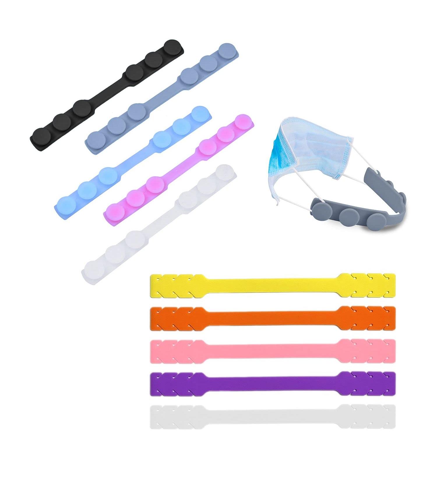 10 Silicone Mask Extension Straps Adjustable Buckles for Comfort & Pain Relief | Anti-Getting Mask Holder Buy Worldwide - Buy Online on GoSupps.com