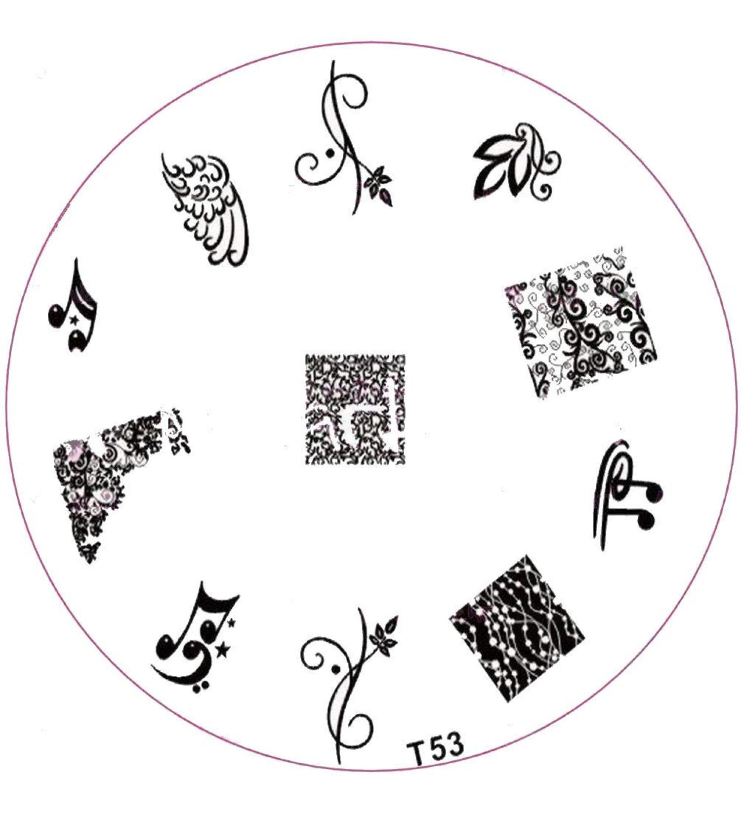 ++SPECIAL ITEM++ Stamping stencil T-Series: T53 wings tendrils music notes