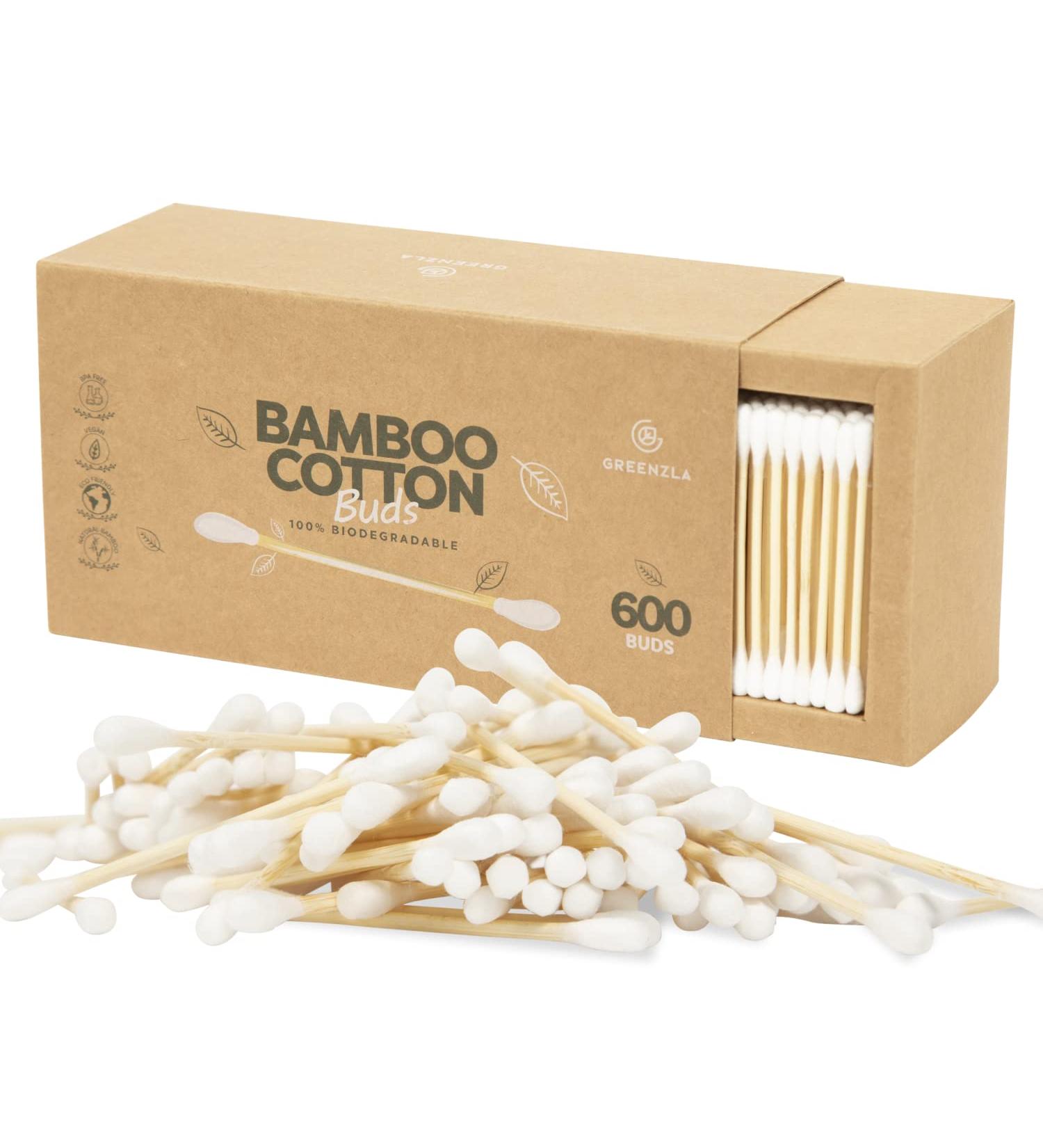 600 Pack Organic Cotton Swabs | Cruelty-Free & Biodegradable | Eco-Friendly Holder Included - Buy Online on GoSupps.com