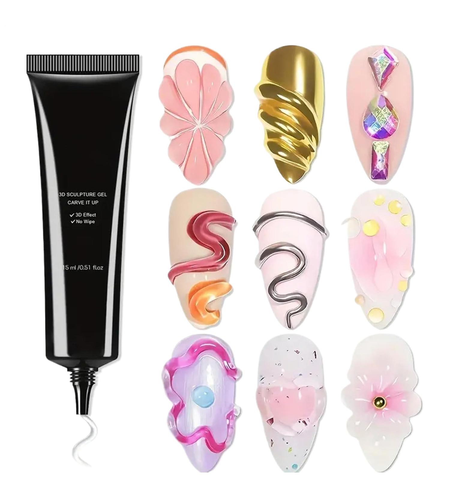  Zunishaone 3D Nail Gel Nail Molding Gel Modeling Glue for Manicure Decoration | Nail Molding Gel for Women Beginners Home Practice Travel Girls Dates - Buy Online on GoSupps.com