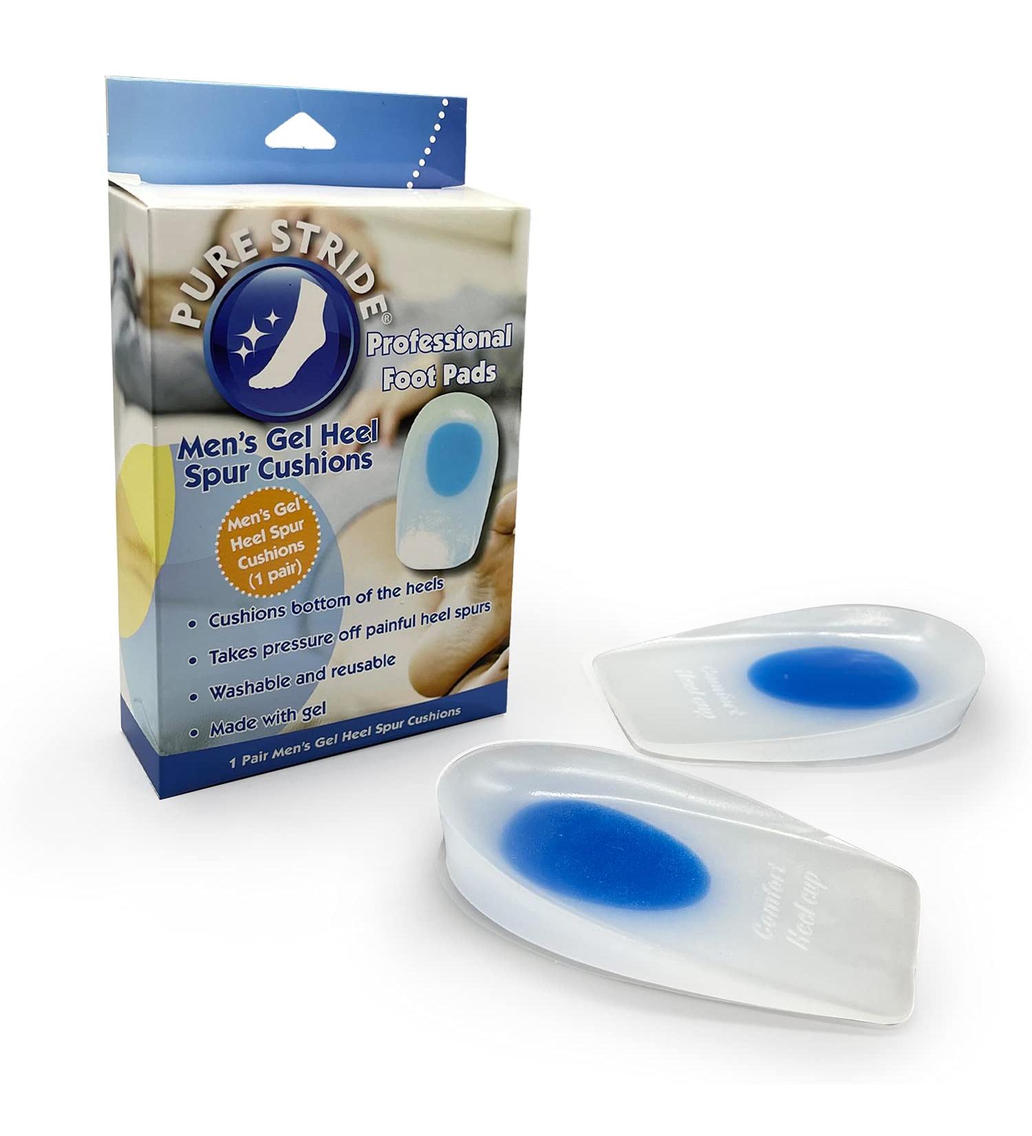 Pure Stride Gel Heel Spur Cushions - Professional Foot Pads for Men | Pain Relief & Comfort for Plantar Fasciitis & Bone Spurs | 1 Pair - Buy Online on GoSupps.com
