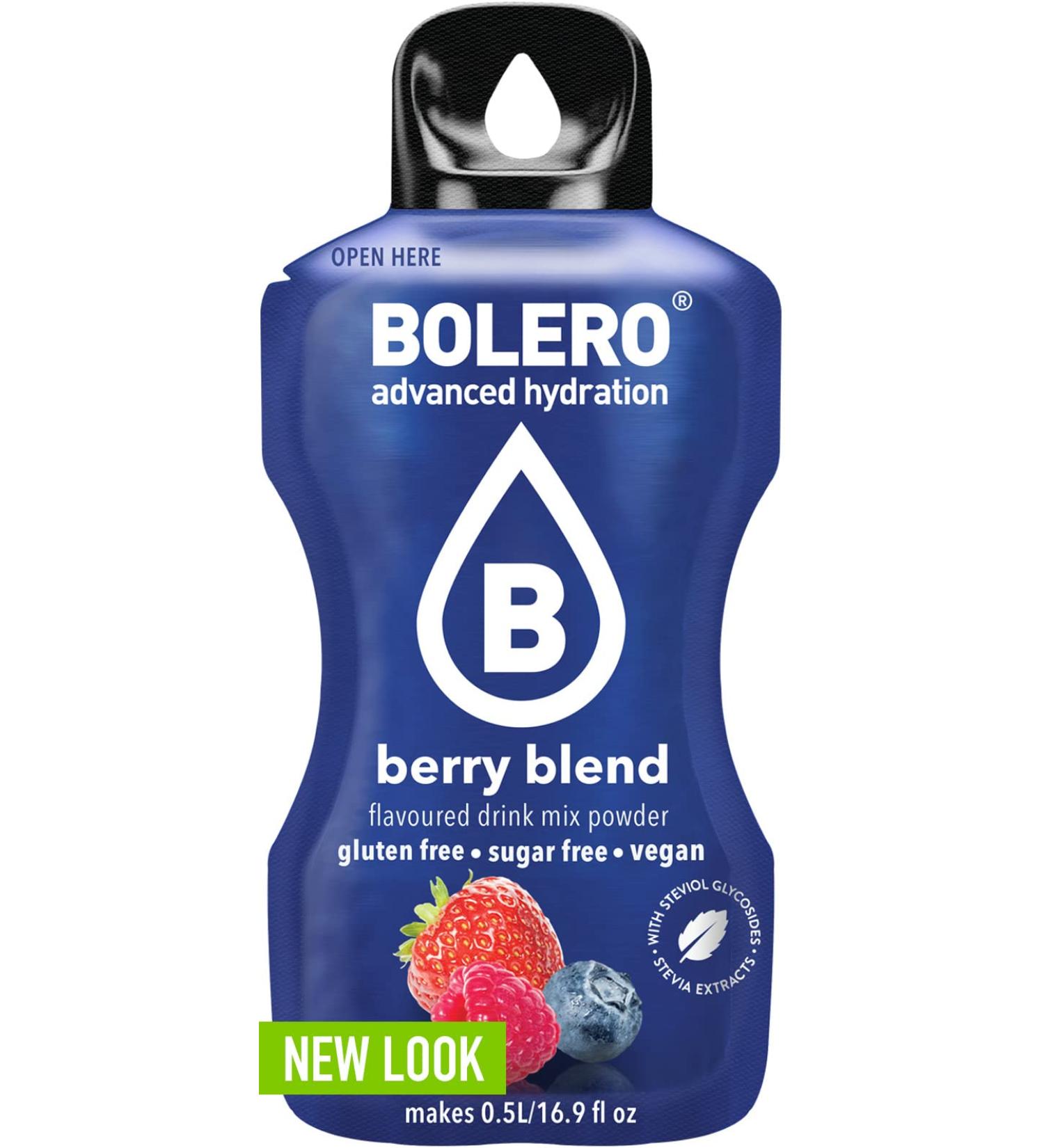 Bolero BERRY BLEND 24x3g | Sugar-free juice powder, sweetened with stevia + vitamin C | for children and athletes | gluten-free, vegan | berry flavor