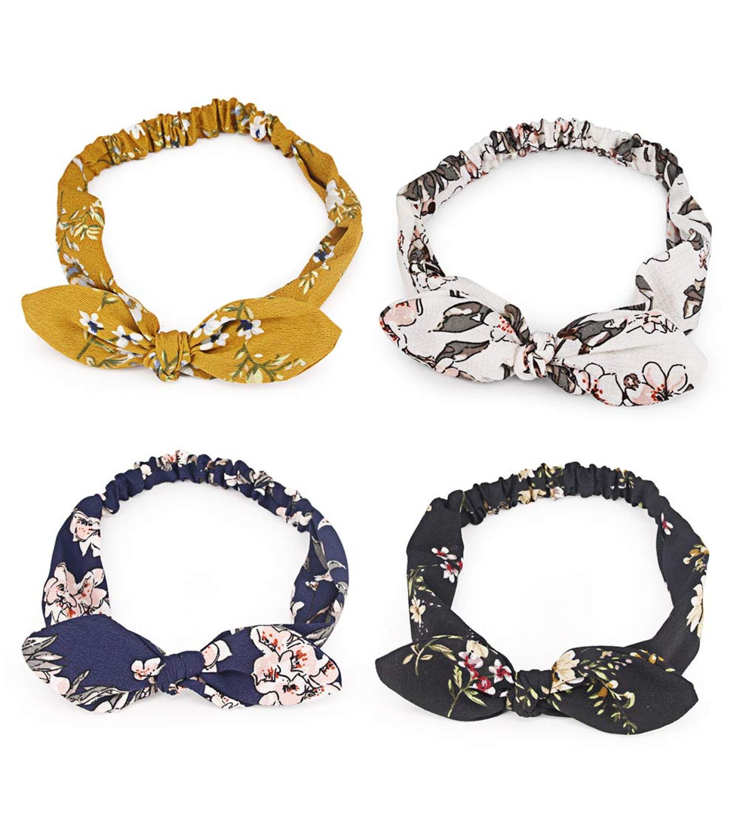 6pcs Vintage Elastic Bow Hair Bands for Women - Solid Color Hair Accessories for All Styles - Buy Online on GoSupps.com