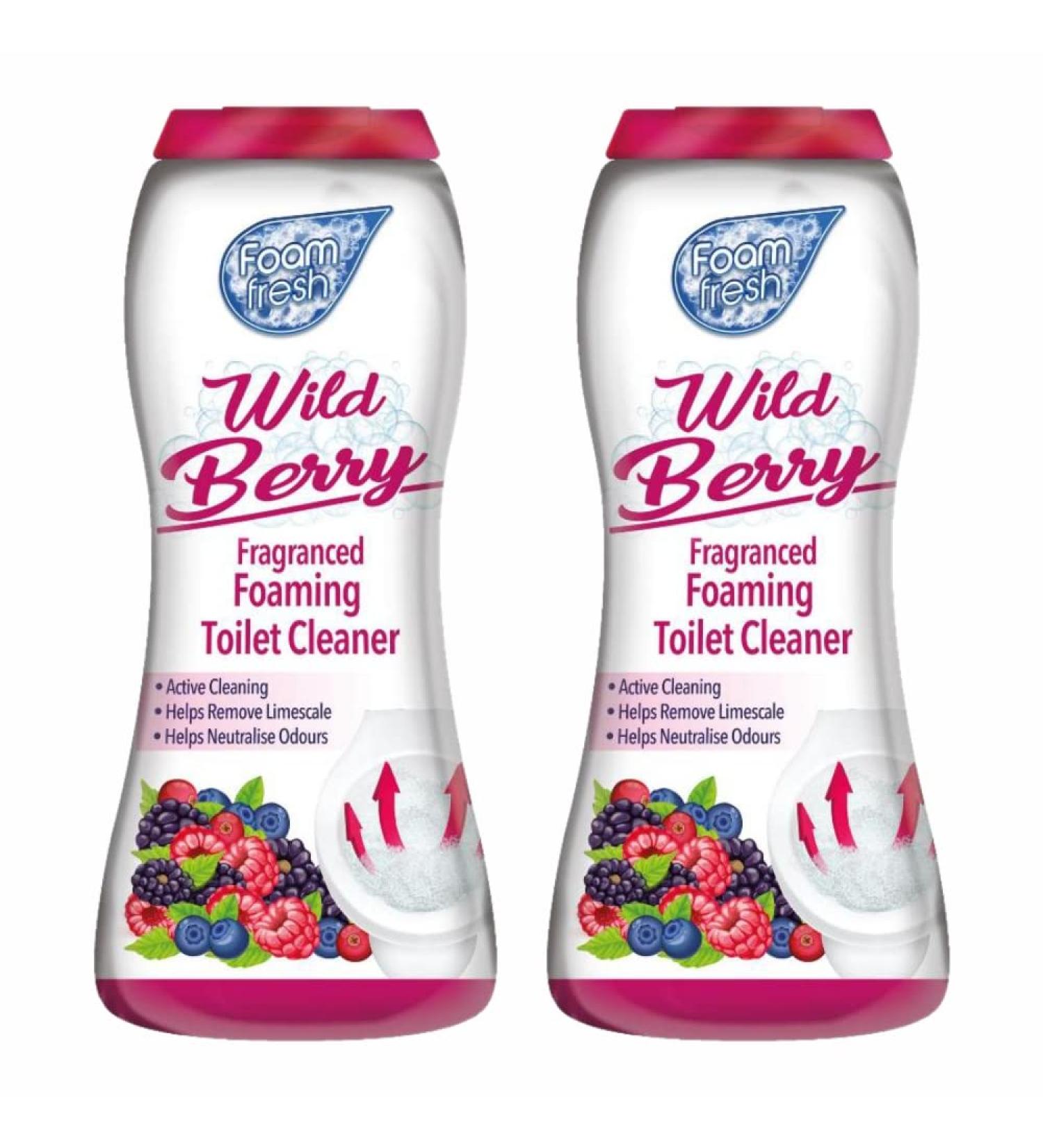 2 x 370G Wild Berry Foaming Toilet Cleaner Amazing Fragrance Deep Cleaning Action Powder Cleaning Foam and Extra Freshness Toilet Cleaner (Wild Berry) - Buy Online on GoSupps.com
