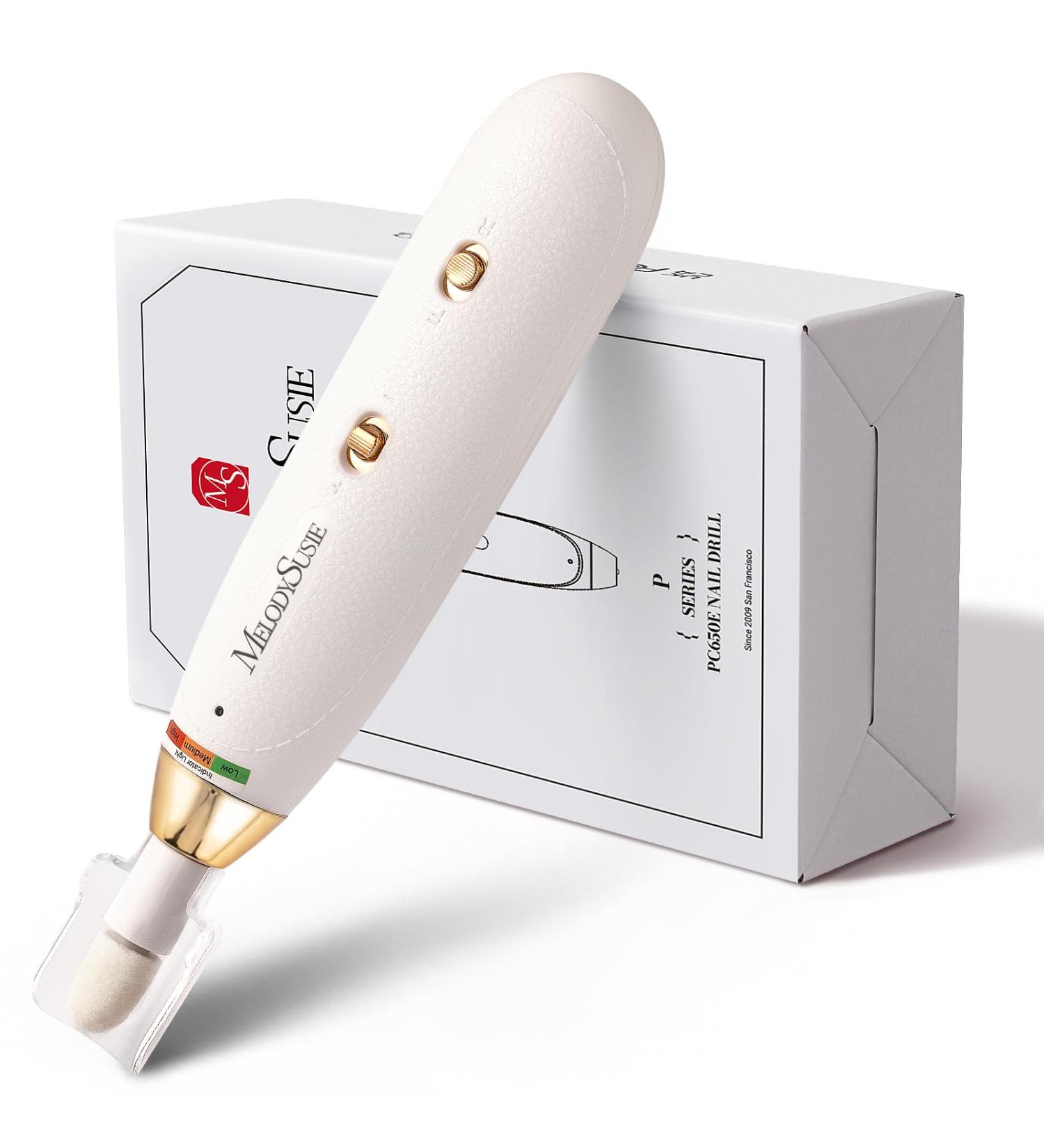 MelodySusie Professional Manicure Pedicure Kit - Cordless Electric Nail Drill with 20 Speeds & LED Light for Thick Nails & Toenails | Rechargeable Pedicure Tools - Buy Online on GoSupps.com