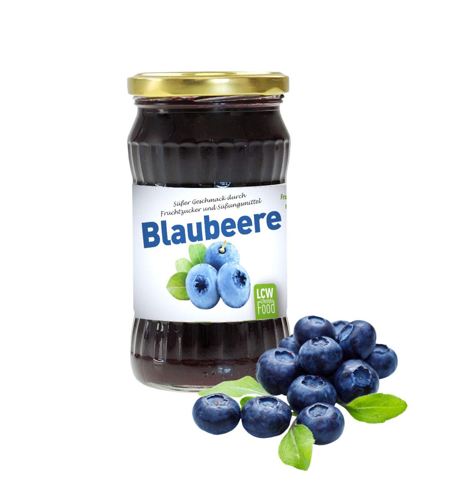 Buy LCW Blueberry Fruit Spread with Fructose & Sweeteners - 340g Glass Jar | International Shipping - Buy Online on GoSupps.com