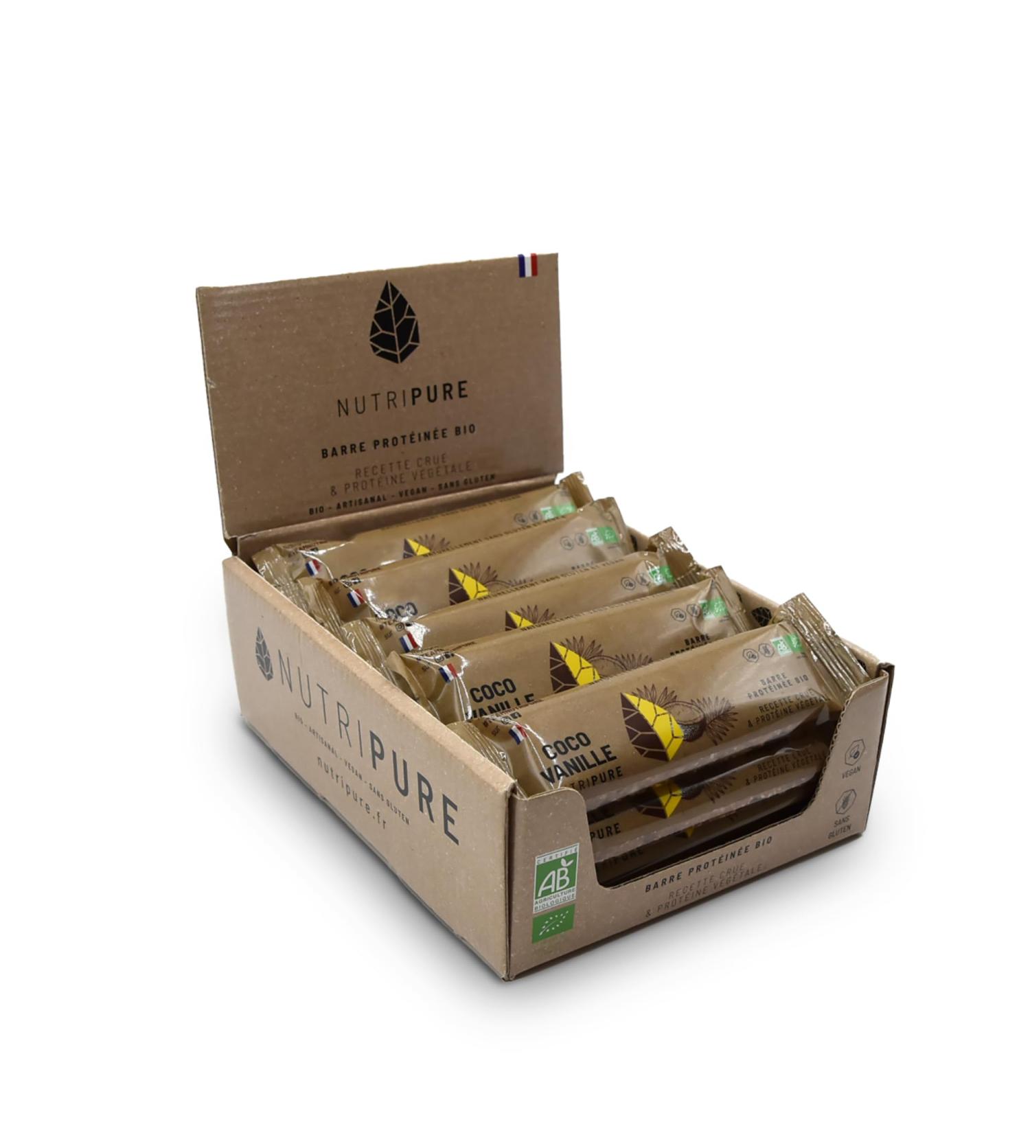 Nutripure | Raw Organic Bar | Coconut Vanilla Protein Bar | Vegan and Organic | Rich in Dates Cocoa Butter and Dried Fruits | S - Buy Online on GoSupps.com