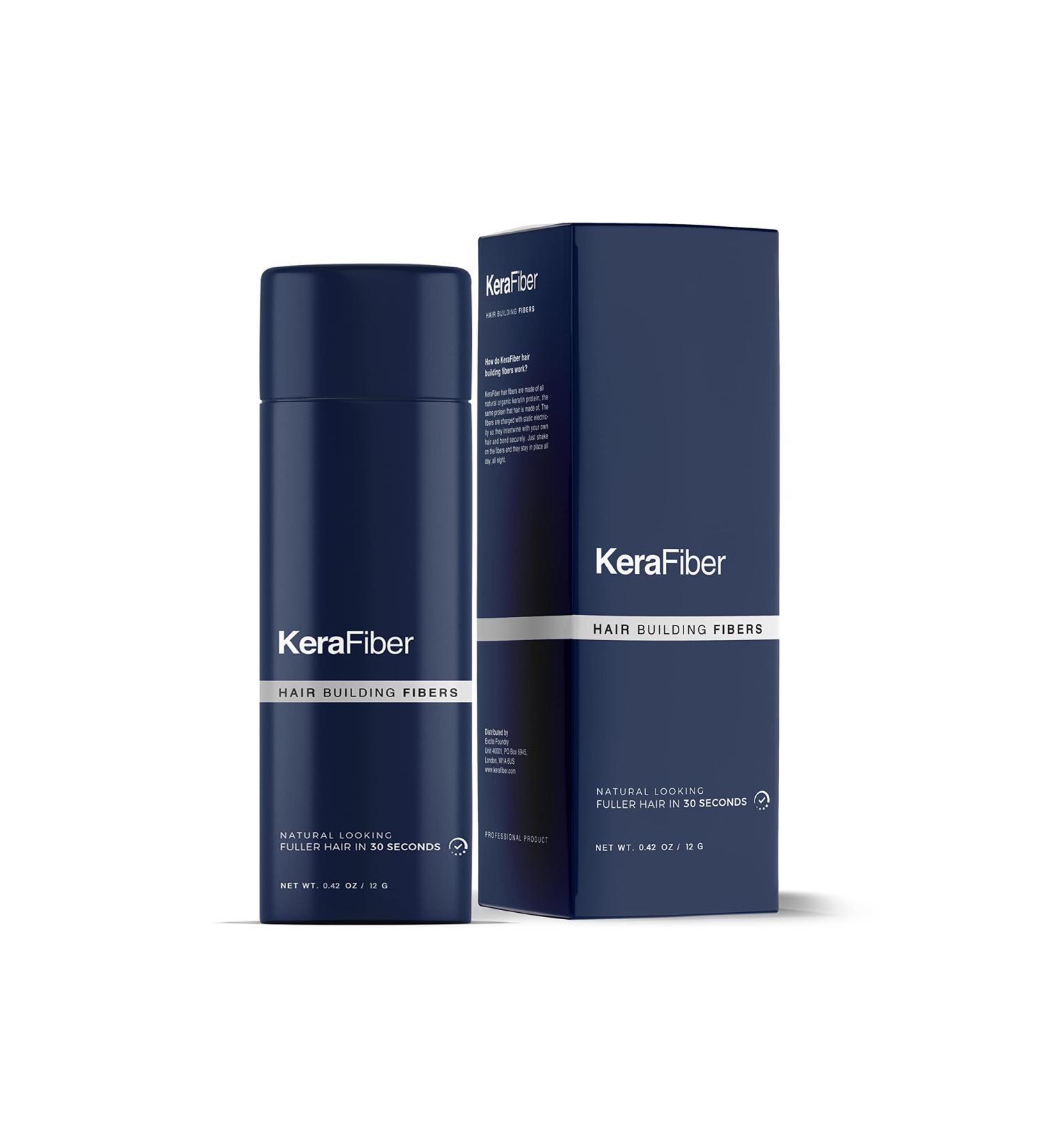 KeraFiber Professional Hair Building Fibres - Natural Keratin Hair Thickener for Men and Women - Grey 12g - Pack of 1 - Buy Online on GoSupps.com