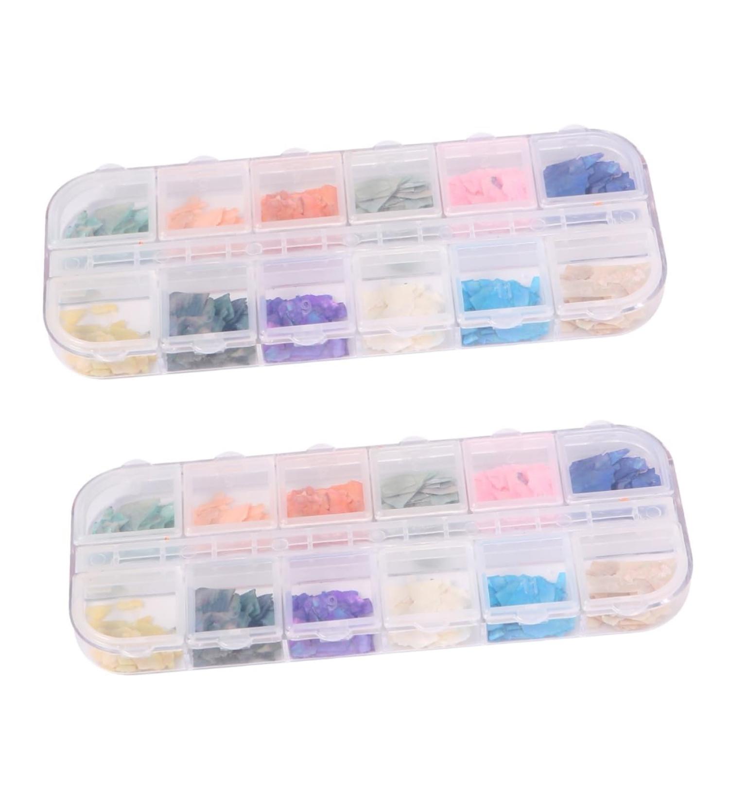 POPETPOP Nail Shell Slices 2 Boxes Rhinestones 3d Nail Art Stickers Nail Art Gems Rhinestone for Nails Crystal Ornaments Nail Crystal Jewelry Decor Nail Ornament Shell Pieces Colorful - Buy Online on GoSupps.com