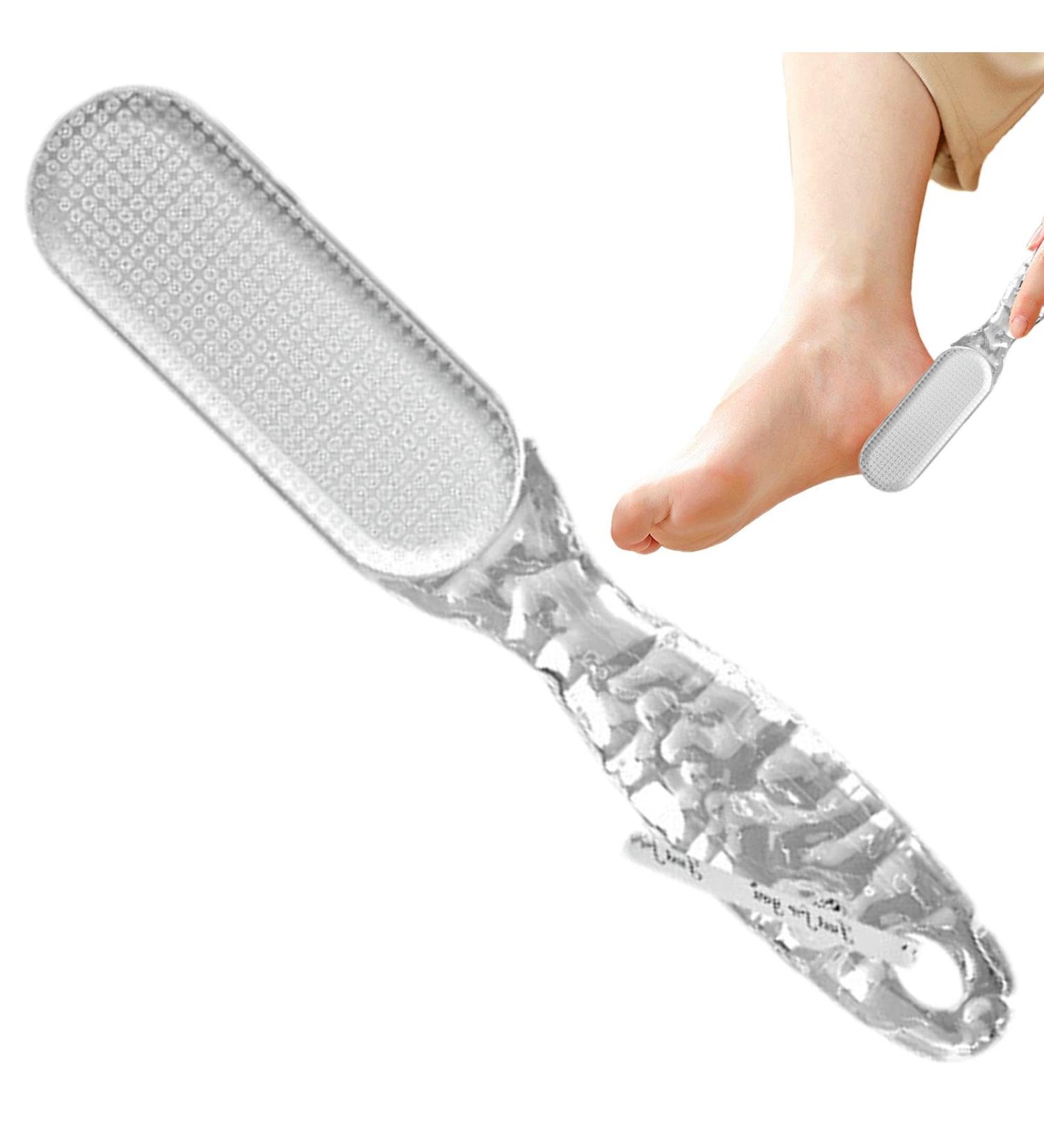 Foot Scrubber | 2 in 1 Foot Rasp for Cracked Heel Multi-Purpose Pedicure Tools Foot Scrubber for Dead Skin - Reduces Calluses Corns Transparent - Buy Online on GoSupps.com