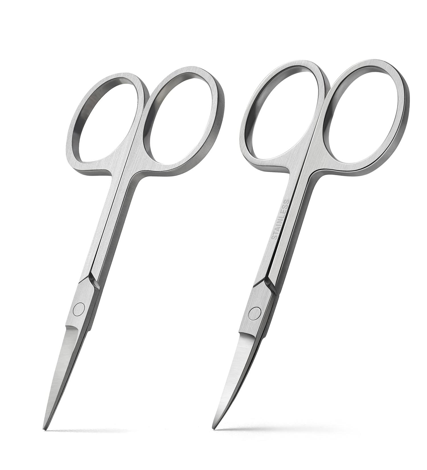 BEZOX Premium Nail Scissors Set - Professional Curved and Straight Manicure Scissors for Beauty Grooming - Stainless Steel - 2PCS - Buy Online on GoSupps.com