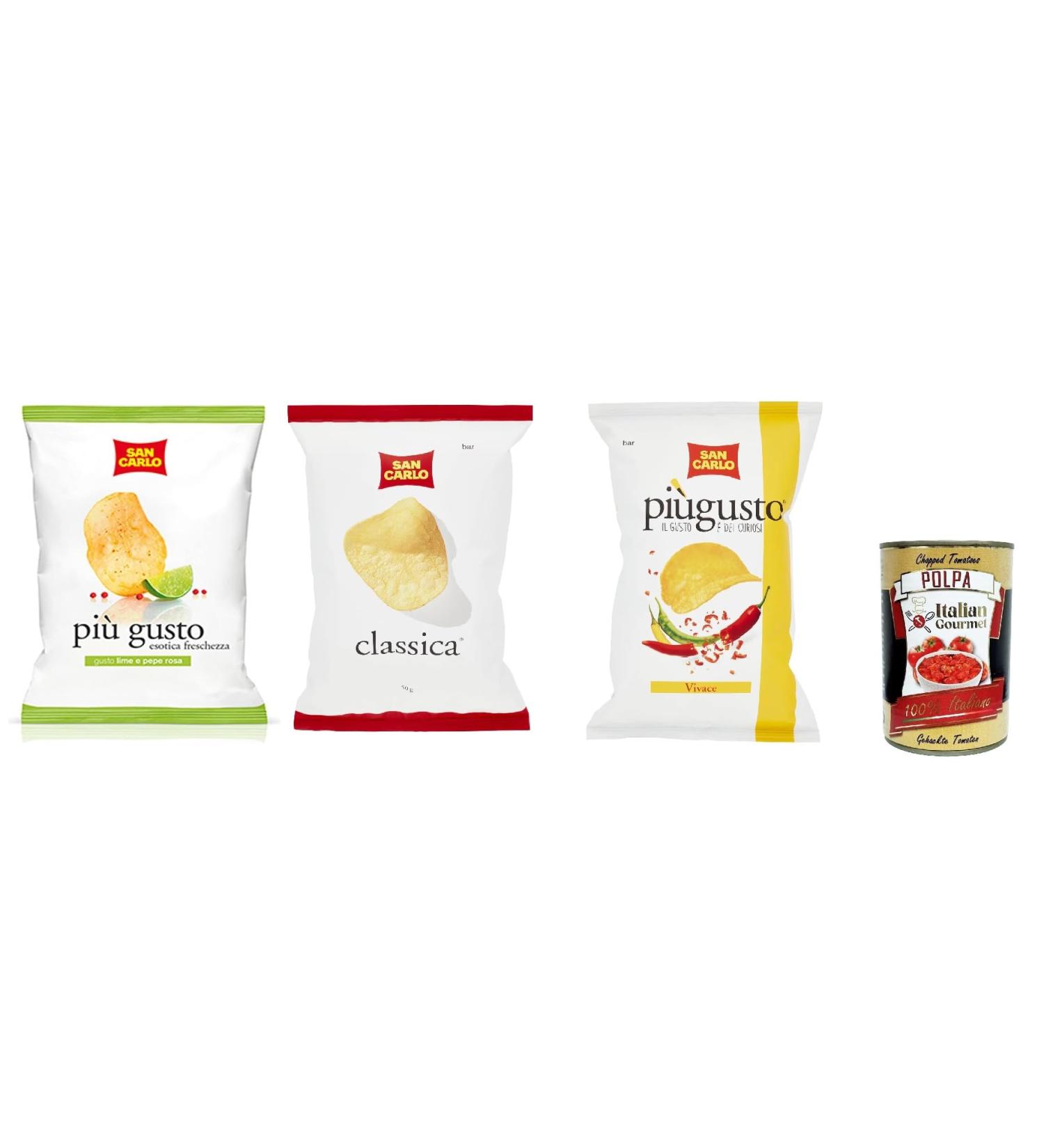  Italian Gourmet E.R. San Carlo Best Set Classica pi gusto Citron vert & rose et chips Vicace sal es 3 x 50 g + Polpa Italian Gourmet 400 g - Buy Online on GoSupps.com