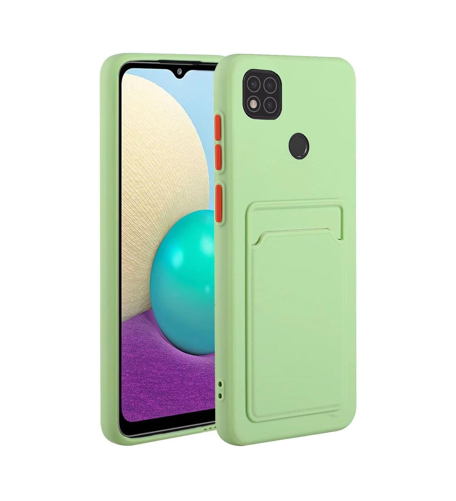 Tivenfezk Nadoli Silicone Case for Xiaomi Redmi 10A - Ultra Thin Shockproof Scratch-Resistant Wallet Soft TPU Cover with Credit Card Holder - Green - Buy Online on GoSupps.com
