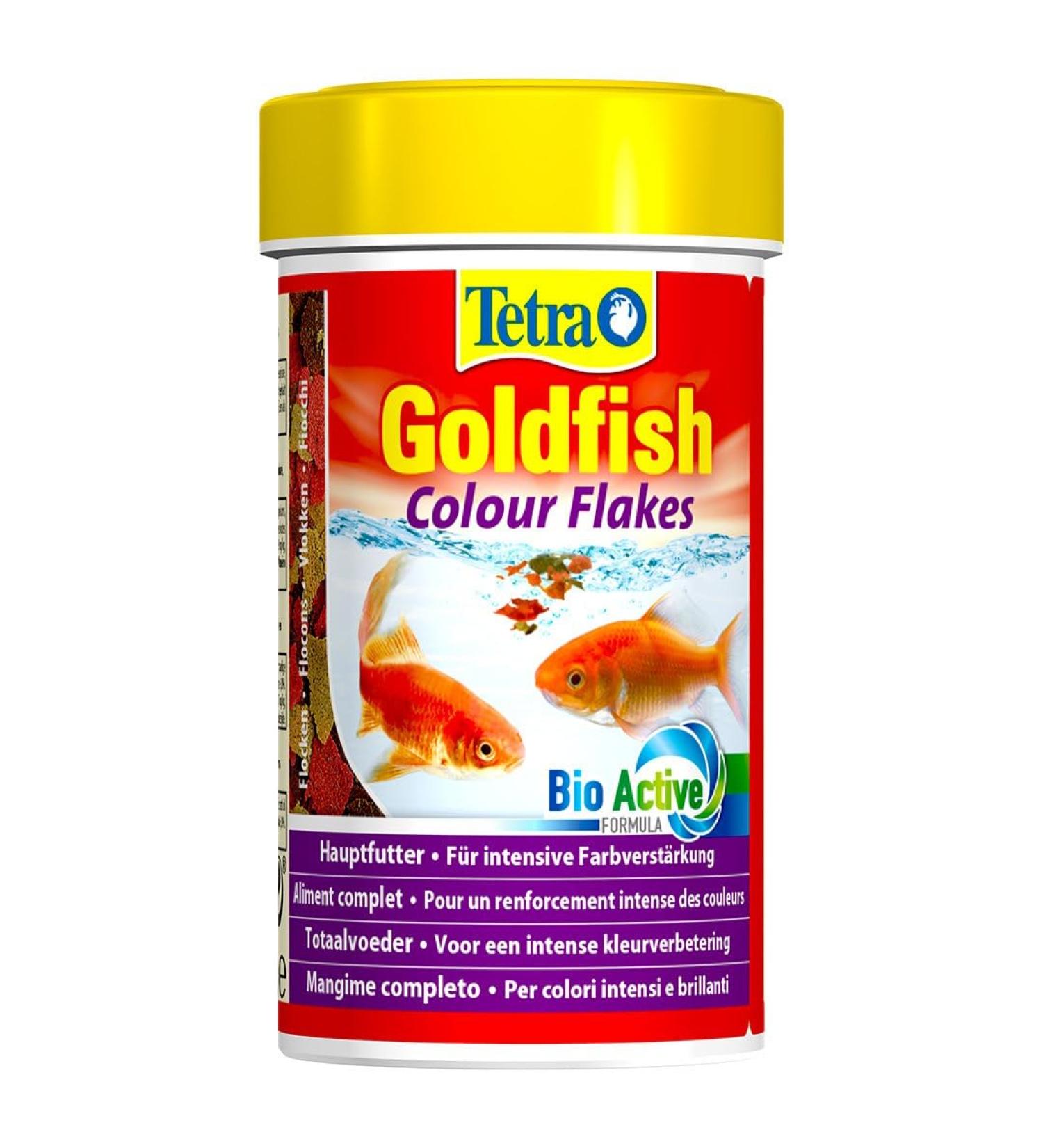 Tetra Goldfish Color Flakes - flake -fodly feed with natural color amplifiers for all goldfish and other cold water fish 250 ml can color flakes 250 ml (1 Pack)