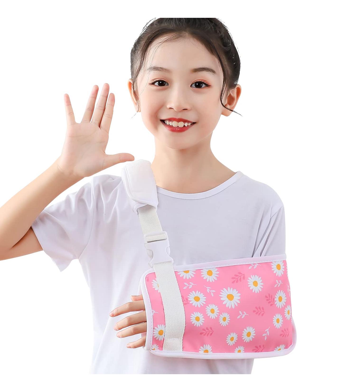 Chrysanthemum Kids Arm Sling - Pink Toddler Shoulder Support for Injury Broken Arm & Collarbone - Pediatric Elbow & Wrist Sling (Size S - Buy Online on GoSupps.com