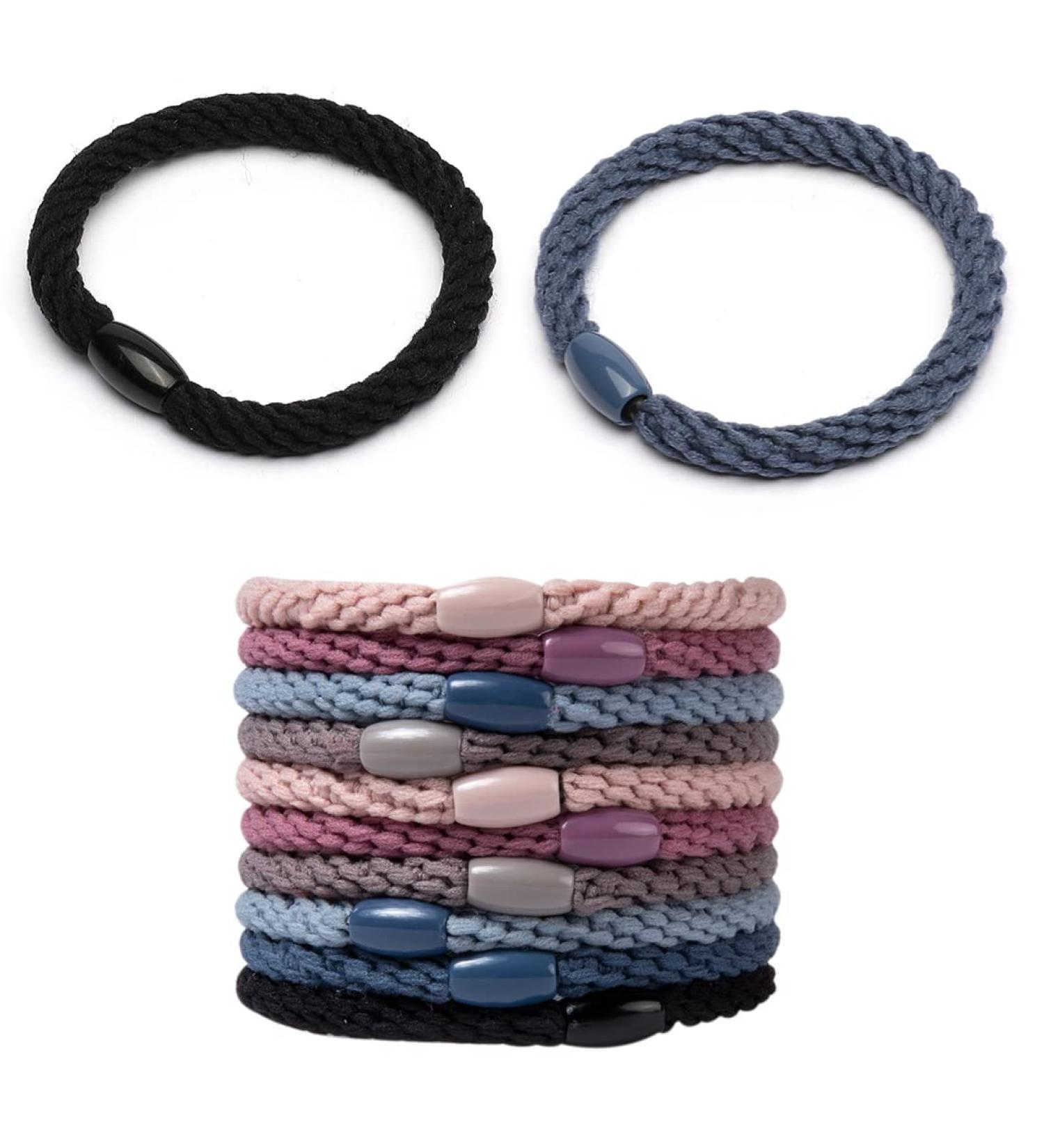 Buy Sioppkik 12-Piece Cotton Hair Ties - Braided Elastic Bands for Thick & Curly Hair | Durable Hair Jewelry (Mixed Colors) - International Shipping Available - Buy Online on GoSupps.com