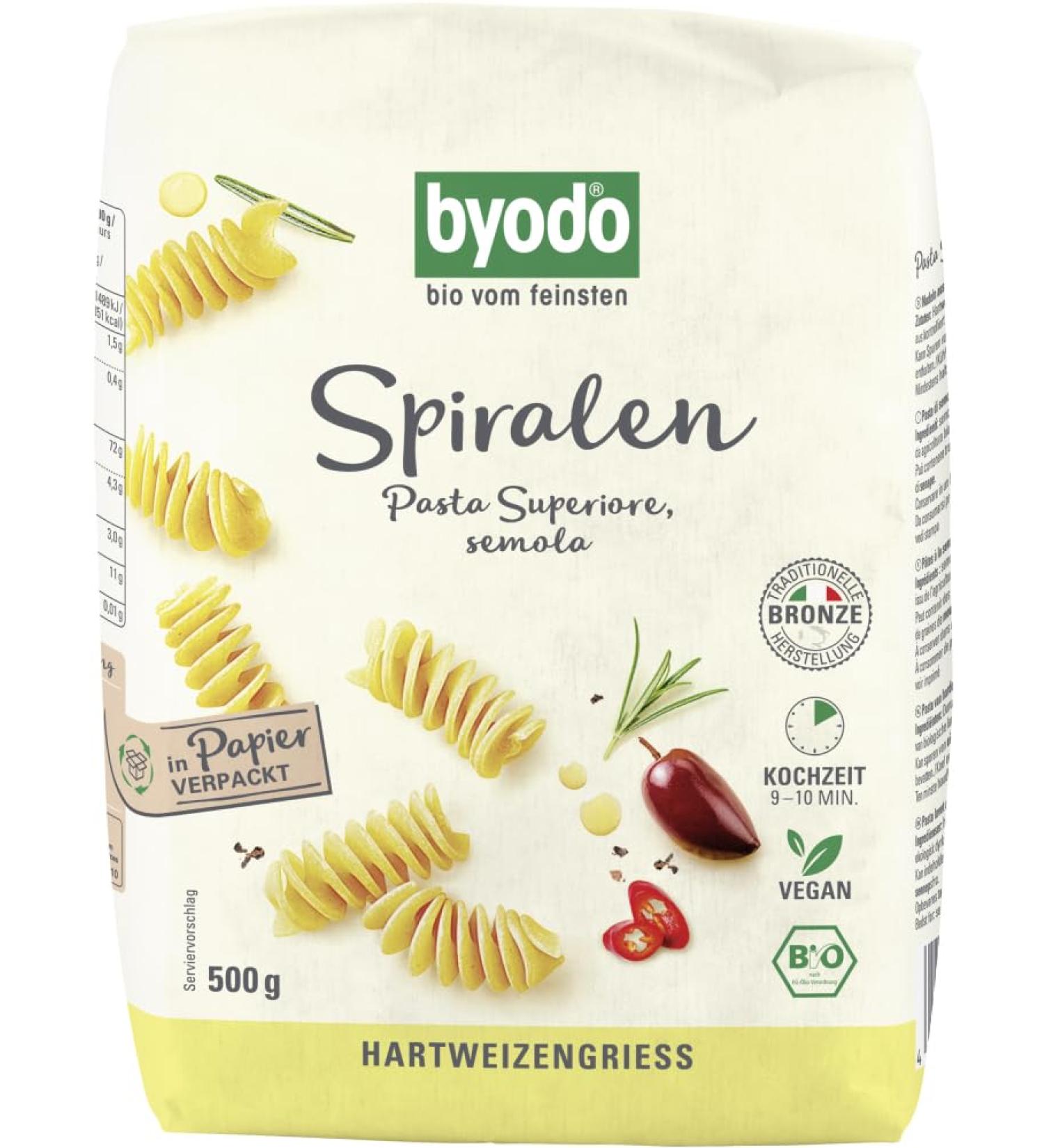 ByoDo Byodo spirales clair pack de 6 x 500 g Pack) Bio