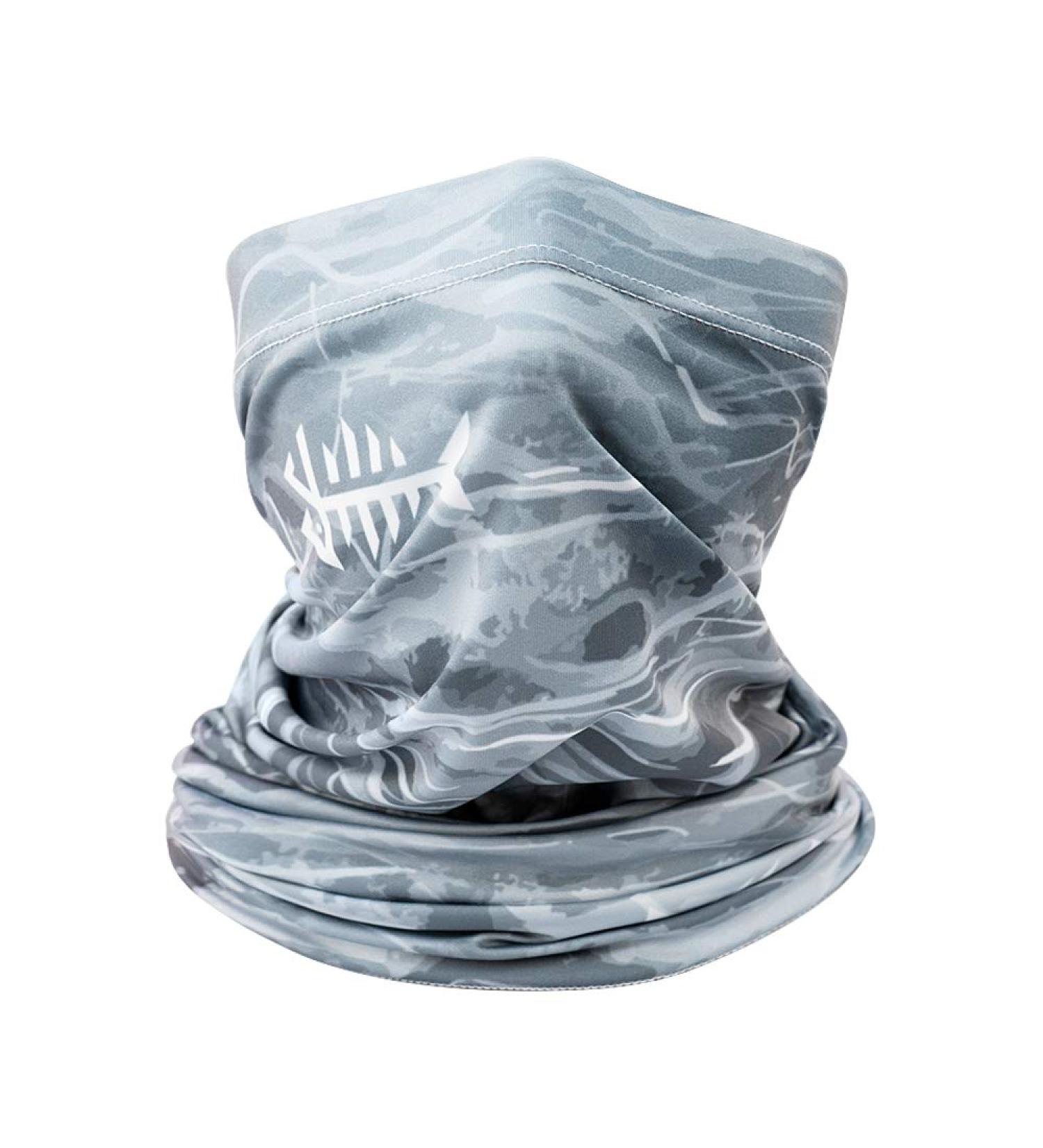 Ski Buff BASSDASH UPF 50 UV Sun Protection Neck Gaiter - Grey Camo | Fishing, Hunting, Kayaking, Hiking, Cycling, Ski Sports | Buy Now With Express International Delivery Neck Sun Protection