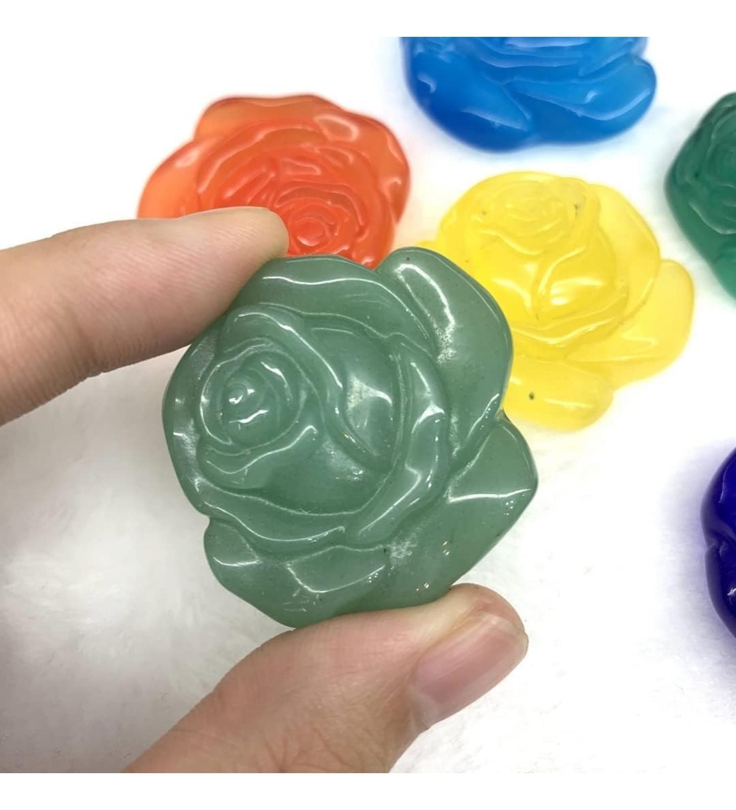 Home Decoration Natural Colorful Cat Eye Rose Flower Shaped Crystal Hand Carved Flowers Decorative Gifts Natural and Crystals Stones Home Goods (Color : Green Urine) - Buy Online on GoSupps.com