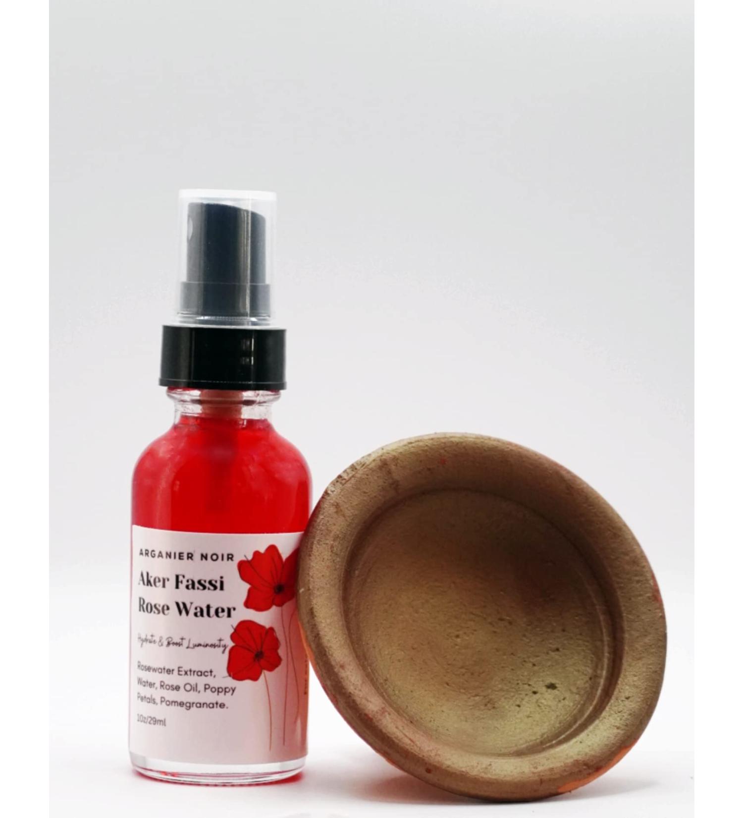 Arganier Noir (Pack) Aker Fassi Rose Water + Lip & Cheek Tint. 100% Natural Rose water and long lasting Moroccan Berber Lipstick