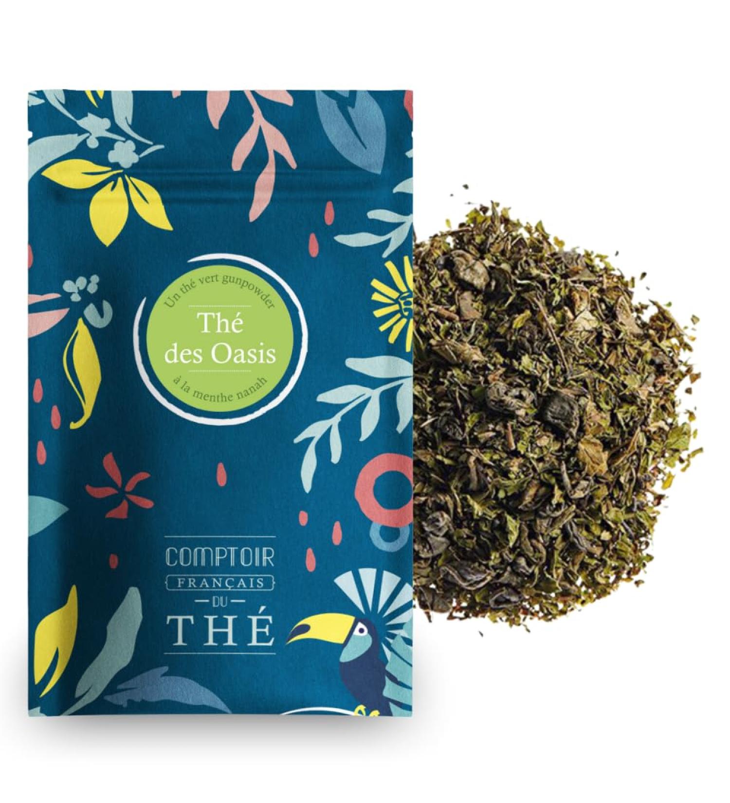 100g de Th vert vrac la Menthe Nanah - D licieux Chaud ou Glac | Th Des Oasis COMPTOIR FRAN AIS DU TH  - Buy Online on GoSupps.com