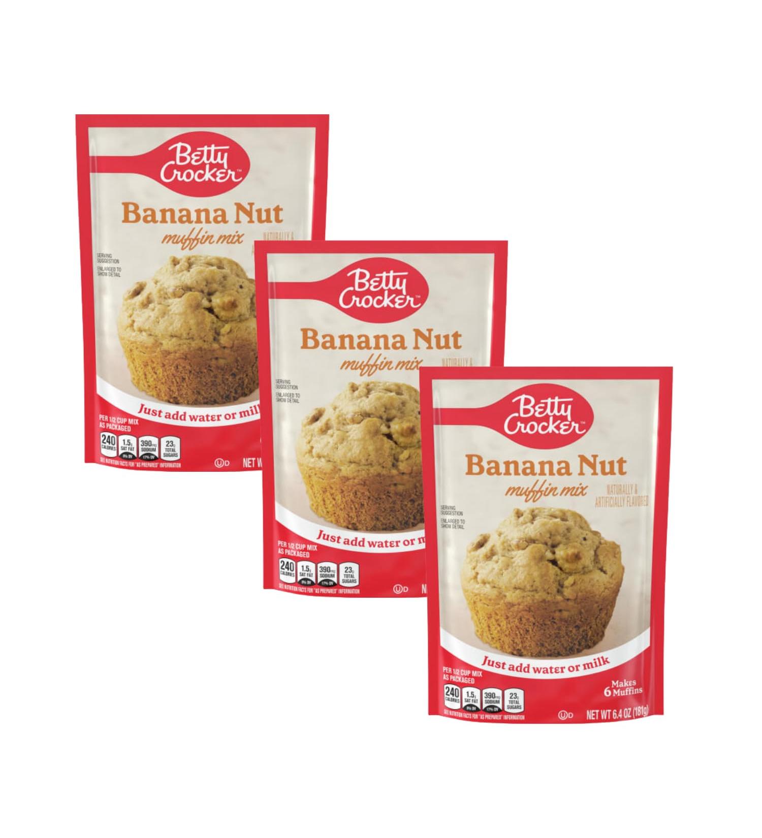 Betty Crocker Banana Nut Muffin Mix 181g | Pack of 3 - Buy Online on GoSupps.com