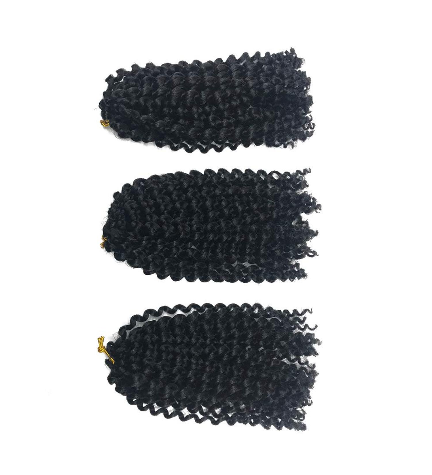 Coolbers 3 Pieces 8 Inch Marley Braids Crochet Hair Extensions - Synthetic Malibob Crochet Braids (8 Inch 1B) for Stylish Hairstyles - Buy Online on GoSupps.com
