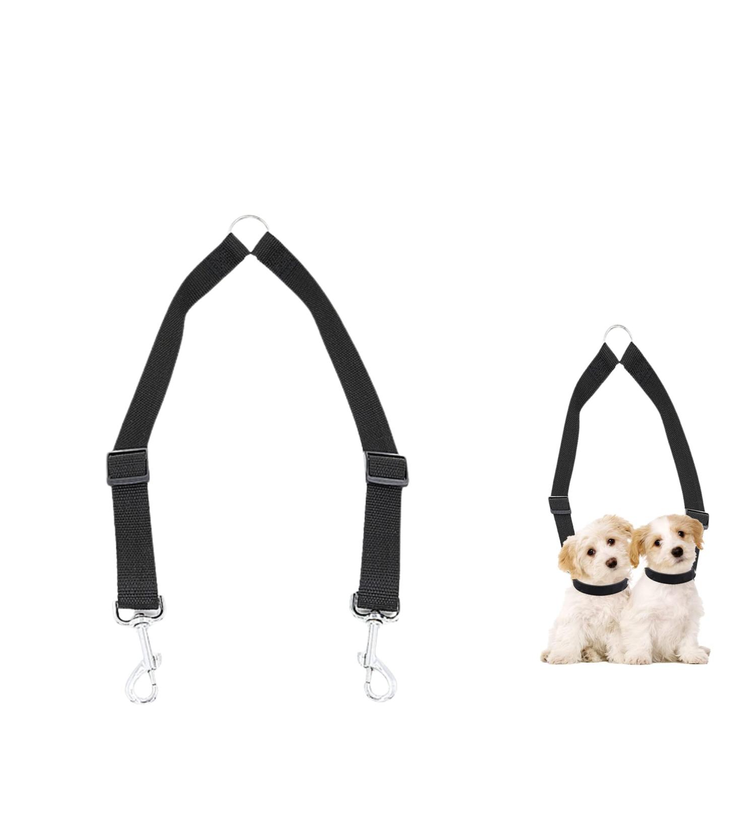 Premium Dog Leash Splitter - Dual Line Leash for 2 Dogs Adjustable Size Perfect for Hiking Jogging & Training - Black - Buy Online on GoSupps.com