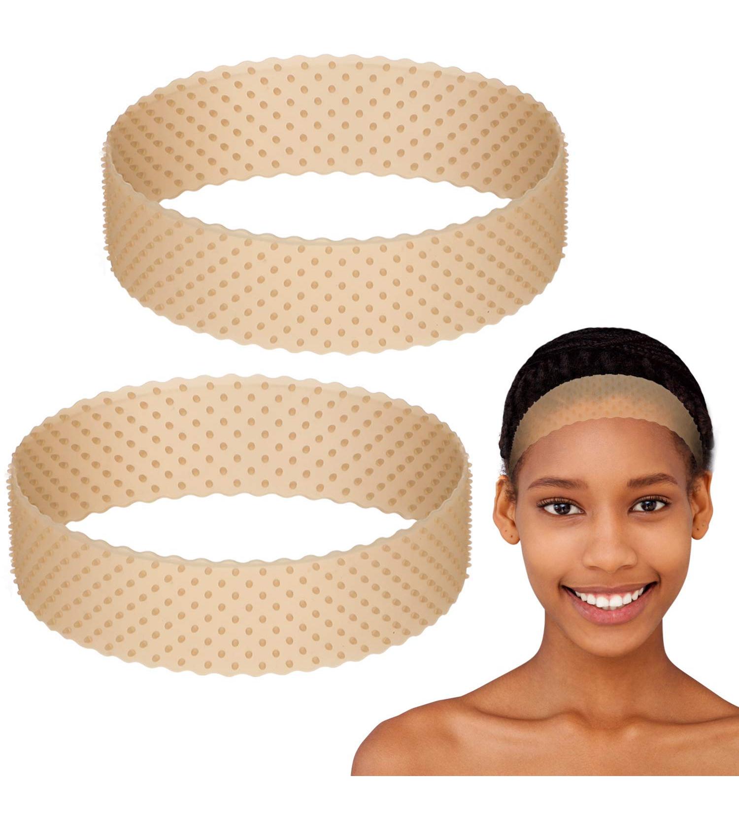 Adjustable Silicone Wig Headband - Non Slip Seamless Grip Band for Men and Women - Light Brown - 2 Pieces - Buy Online on GoSupps.com