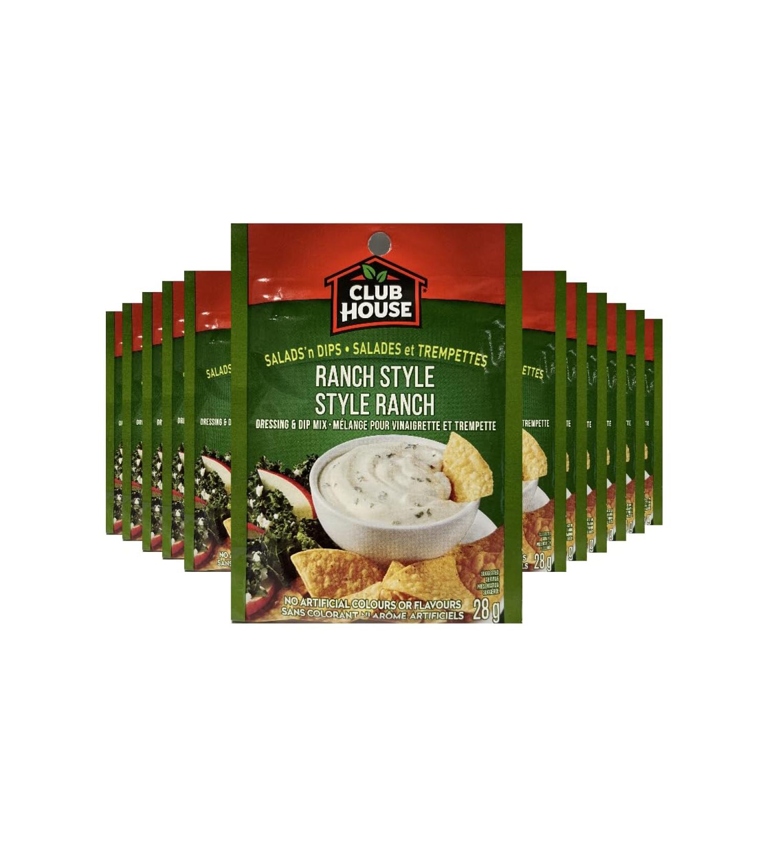 Club House Dry Sauce/Seasoning/Marinade Mix Salad N Dip Ranch Style 28g Case Pack 12 Count - Buy Online on GoSupps.com