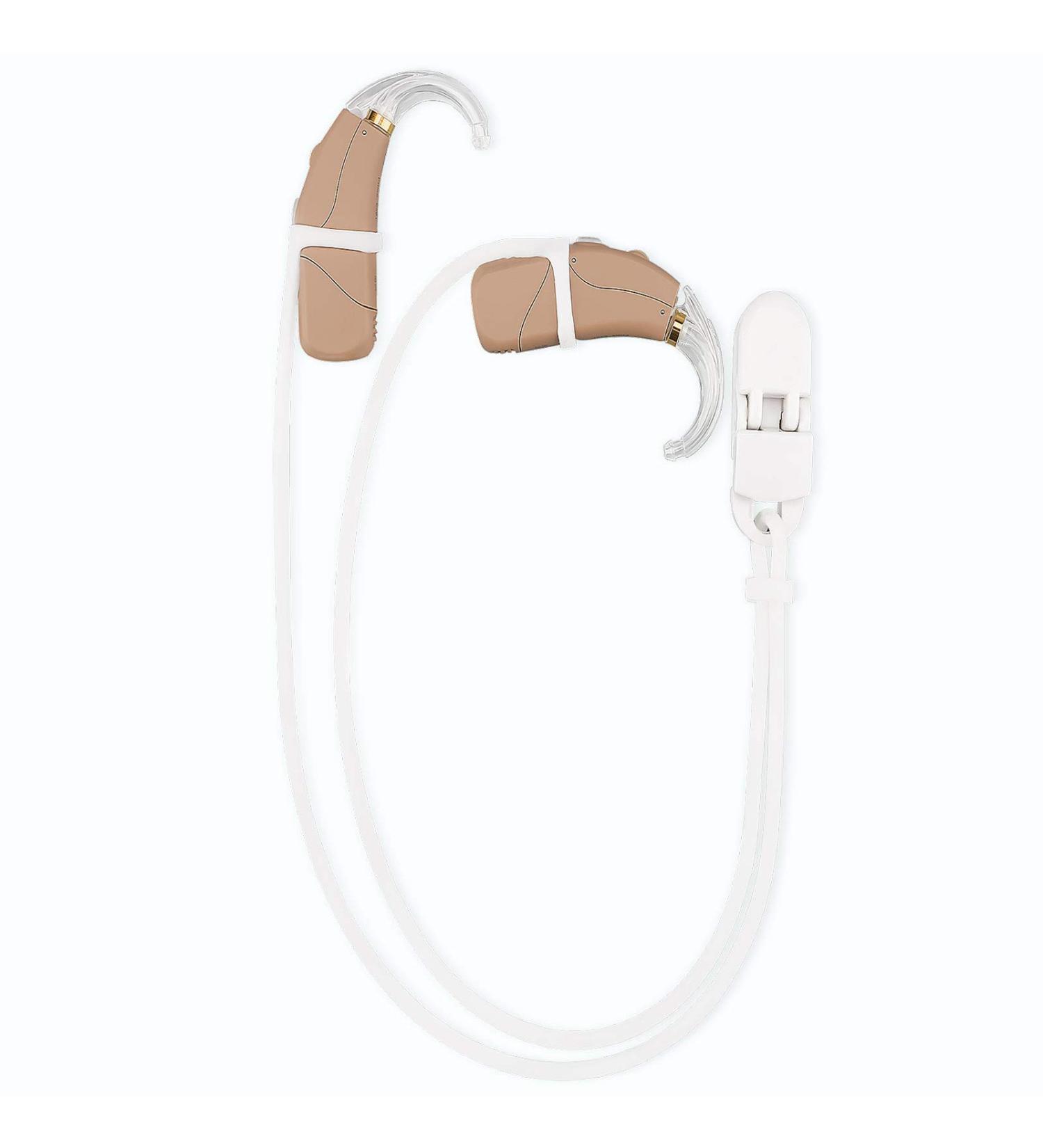 Vivtone Anti-Lost Lanyard for BTE Hearing Aids - Set of 2 White Clips for Seniors and Kids - Buy Online on GoSupps.com