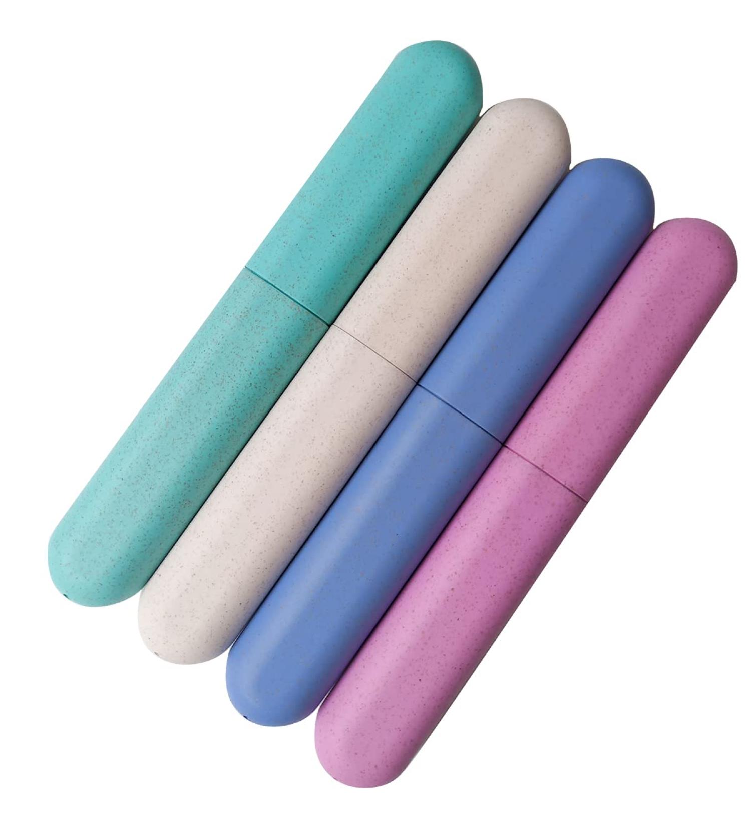 4 Pack Travel Toothbrush Case - Dust-Proof & Sanitary Holder for Home, Camping & Trips - Buy Online on GoSupps.com