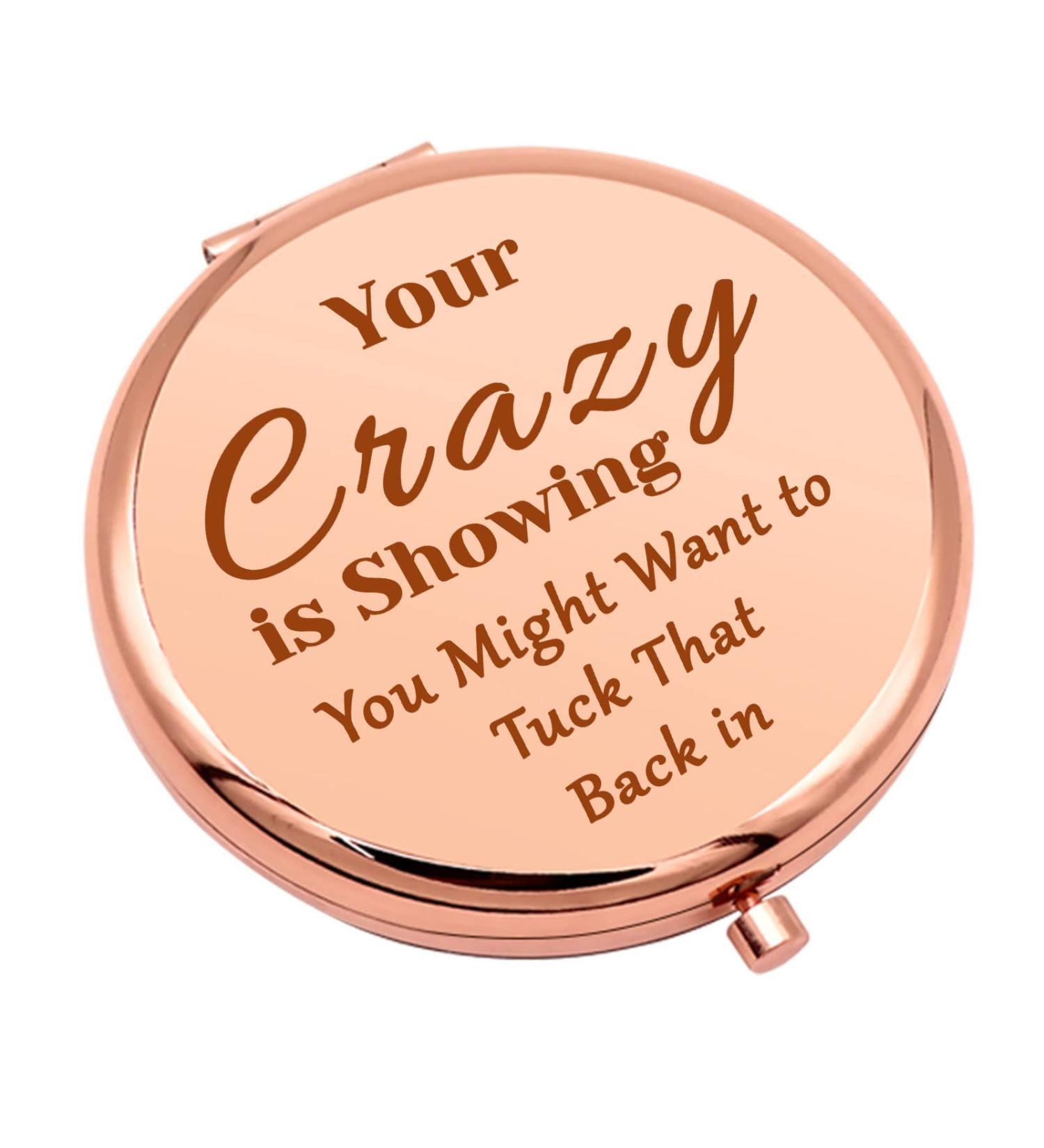Compact Makeup Mirror: Funny and Inspirational Gifts for Women - Perfect for Friends, Coworkers, Bosses - Sarcasm Makeup Mirror for Christmas, Birthday - Buy Online on GoSupps.com