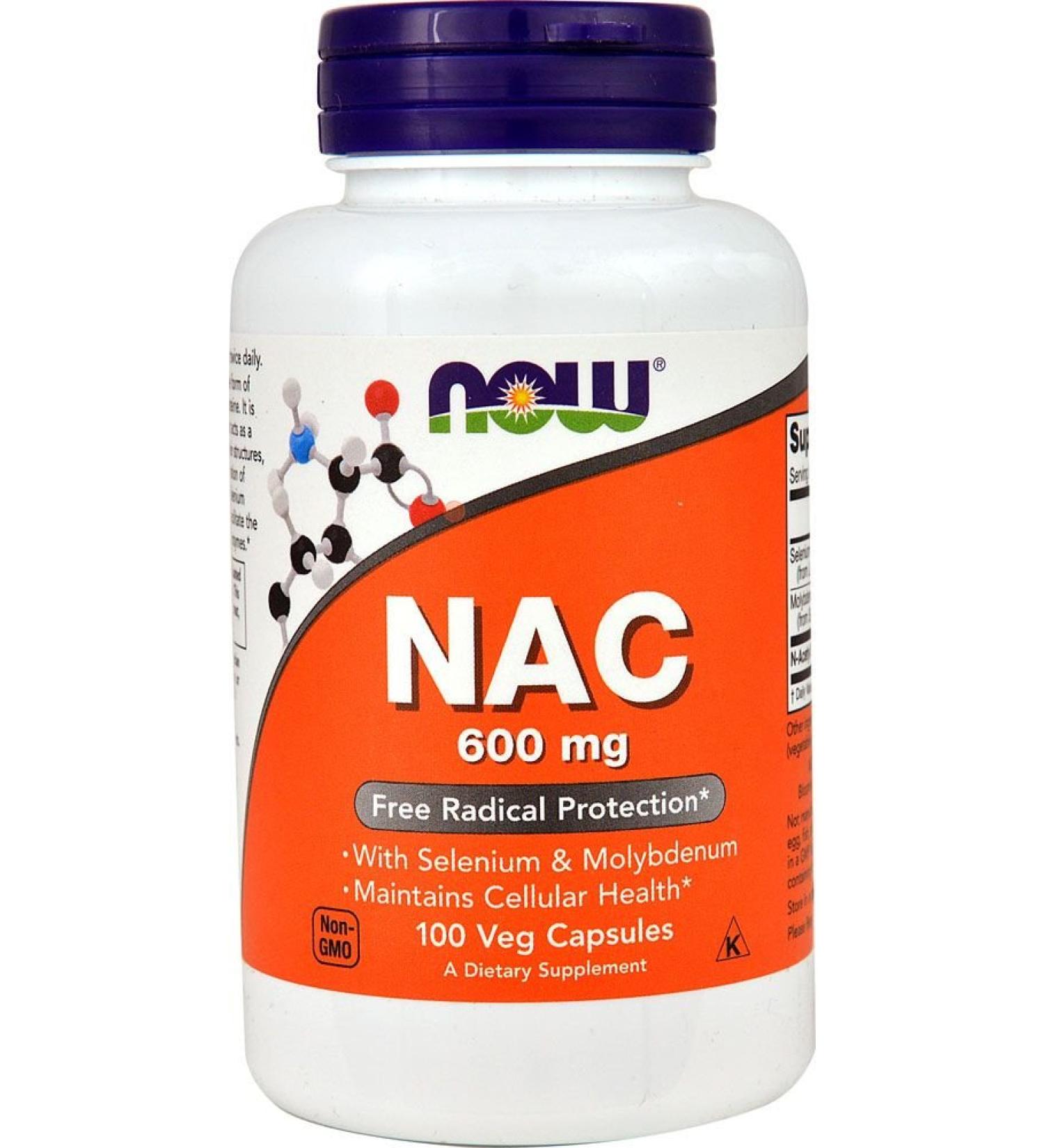 Now Foods Nacacetyl Cysteine 600mg Capsules 100 CT