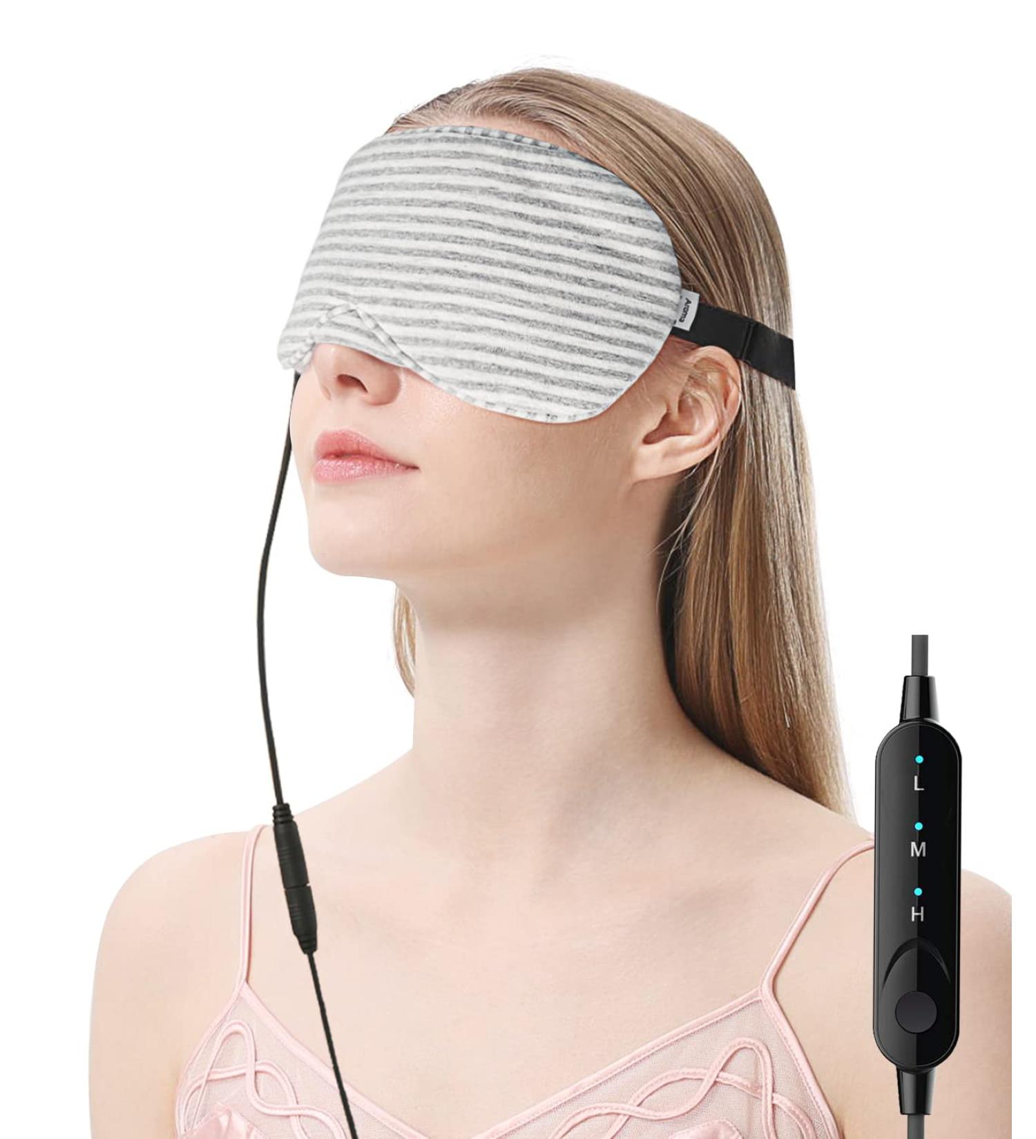 Heated Eye Mask 100% Cotton USB Steam Warm Compress for Puffy Eyes - Therapeutic Treatment for Dry Eye, Chalazion, Blepharitis - Buy Online on GoSupps.com