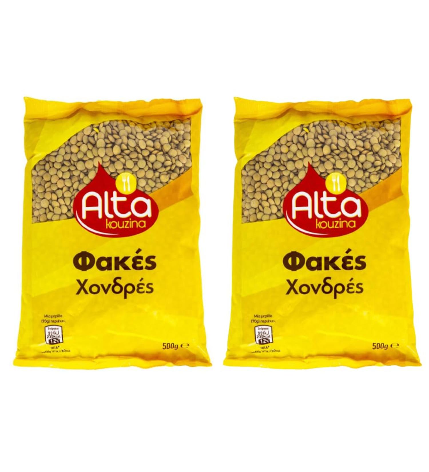 Alta Kouzina Greek Alta Kouzina Thick Lentils + Free Sparta Araxxon Olive Oil (20ml) (2 x 500g))