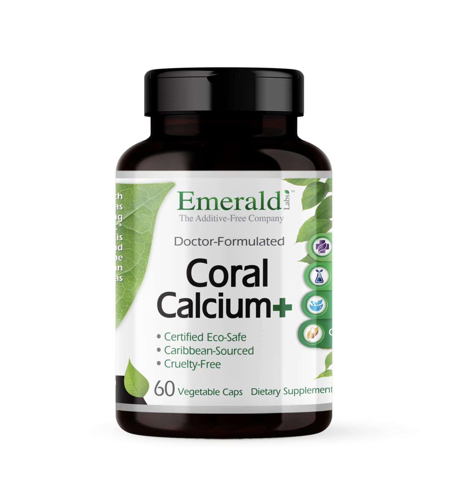 Emerald Labs Coral Calcium Plus - Strong Bones & Healthier Joints - 60 Veg Caps - Buy Online on GoSupps.com