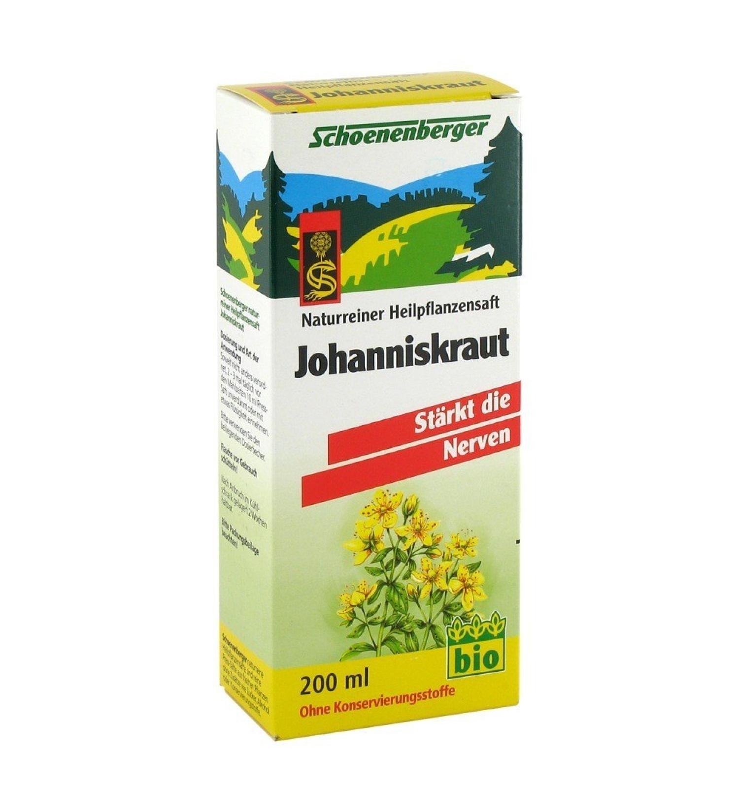 Schoenenberger St. John's Wort natural medicinal plant juice 200 ml solution