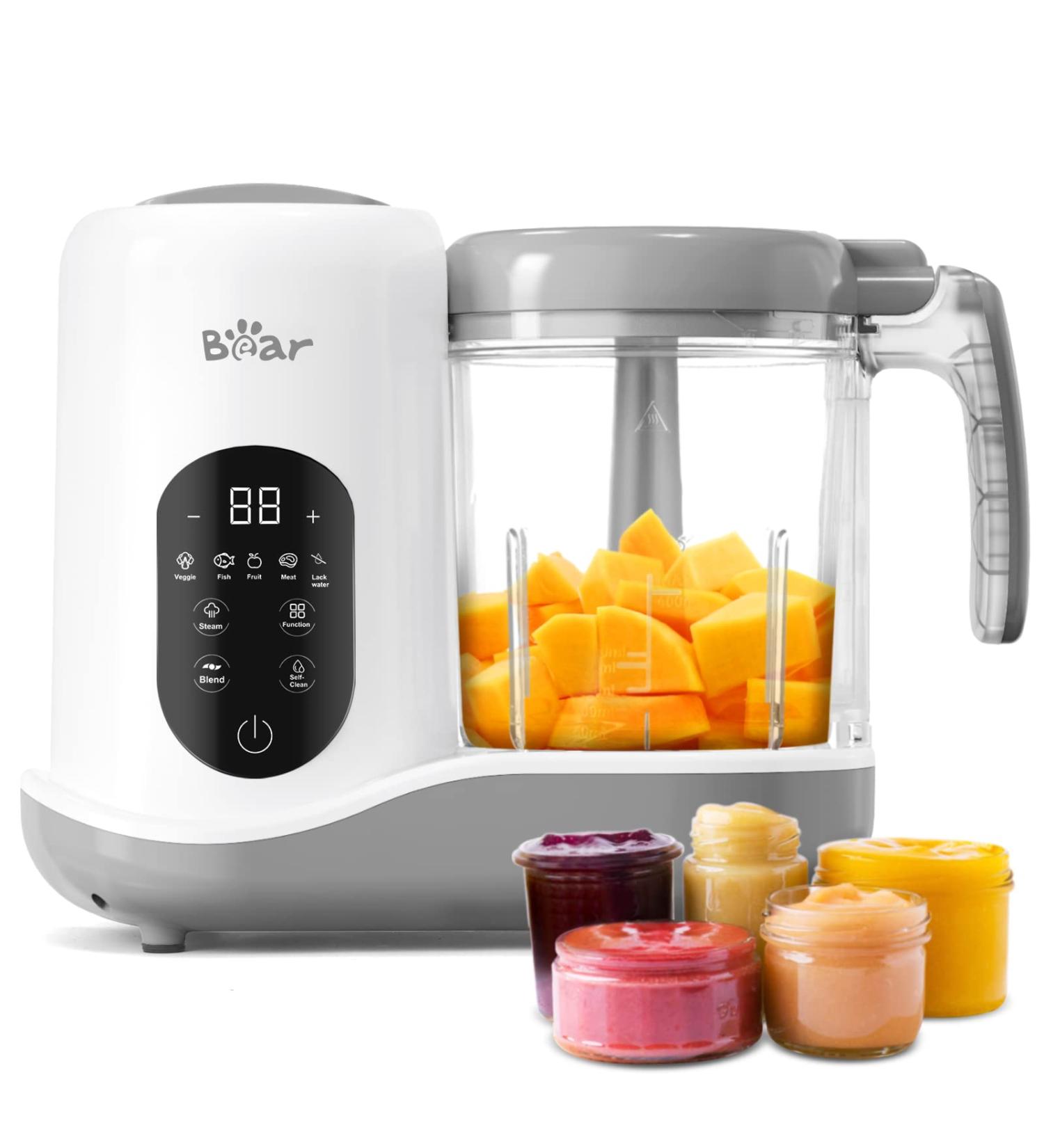 Bear 2023 Baby Food Maker | One Step Baby Food Processor Steamer Puree Blender | Auto Cooking & Grinding | Baby Food Puree Maker with Self Cleans | Touch Screen Control - Buy Online on GoSupps.com