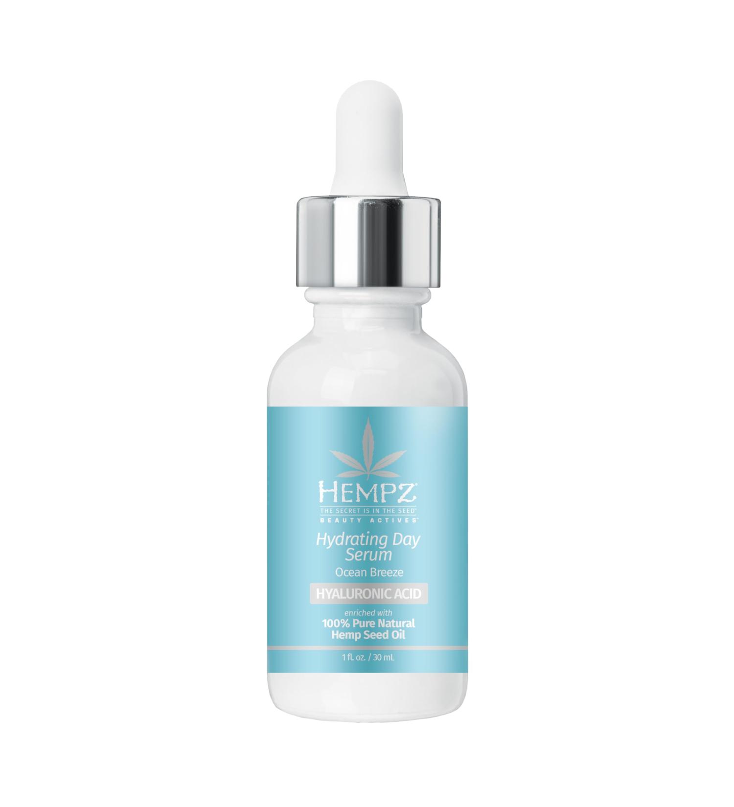 Hempz Ocean Breeze Facial Serum - Hydrating Beauty Actives with Hyaluronic Acid for Dry to Normal Skin | Unisex 1oz - Buy Online on GoSupps.com
